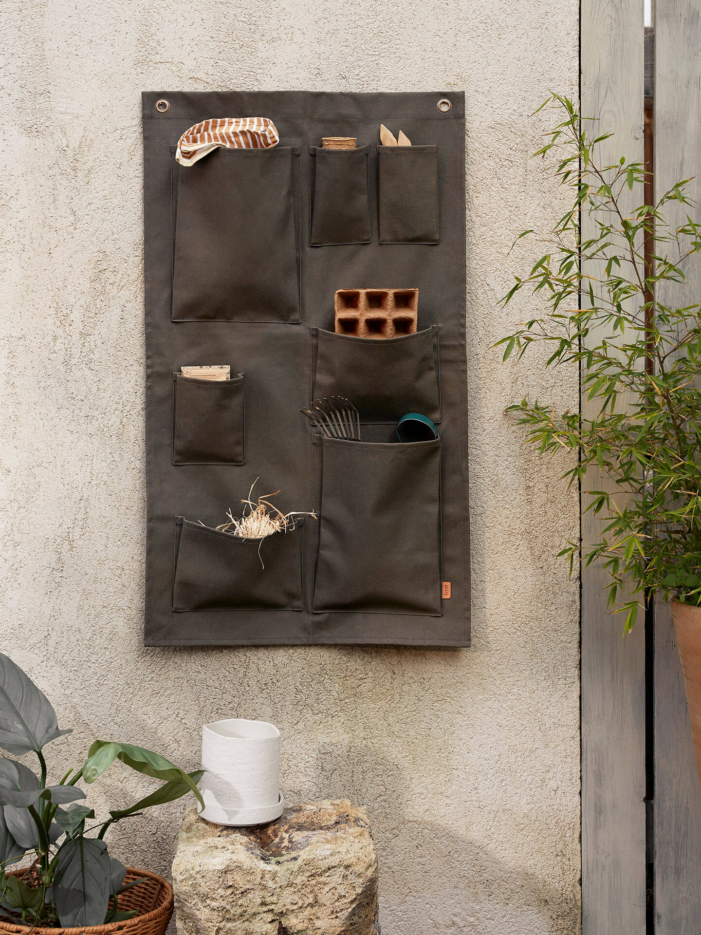 Bark Garden Wall Storage - Olive - Image 2