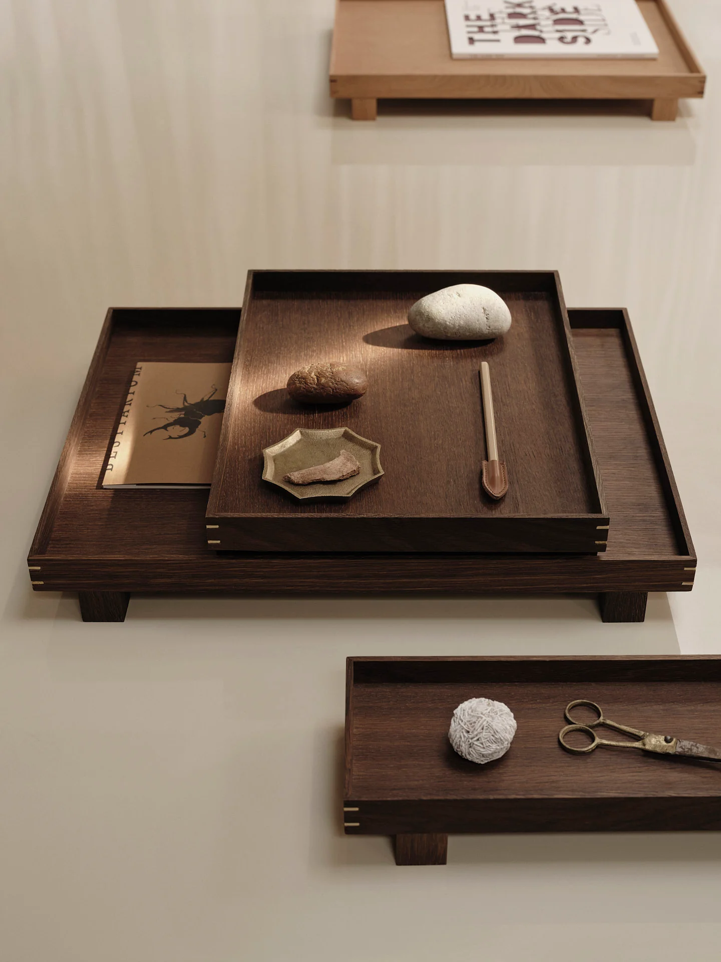 Bon Wooden Tray - Large & Small Gift Set - Smoked Oak - Image 3