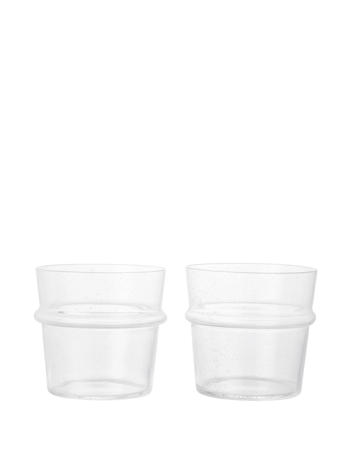 Boya Low Glasses - Set of 2 - Clear with Bubbles