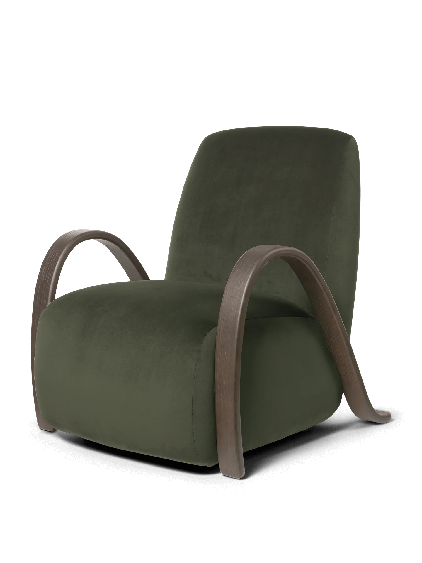 Buur Lounge Chair - Rich Velvet - Pine - US