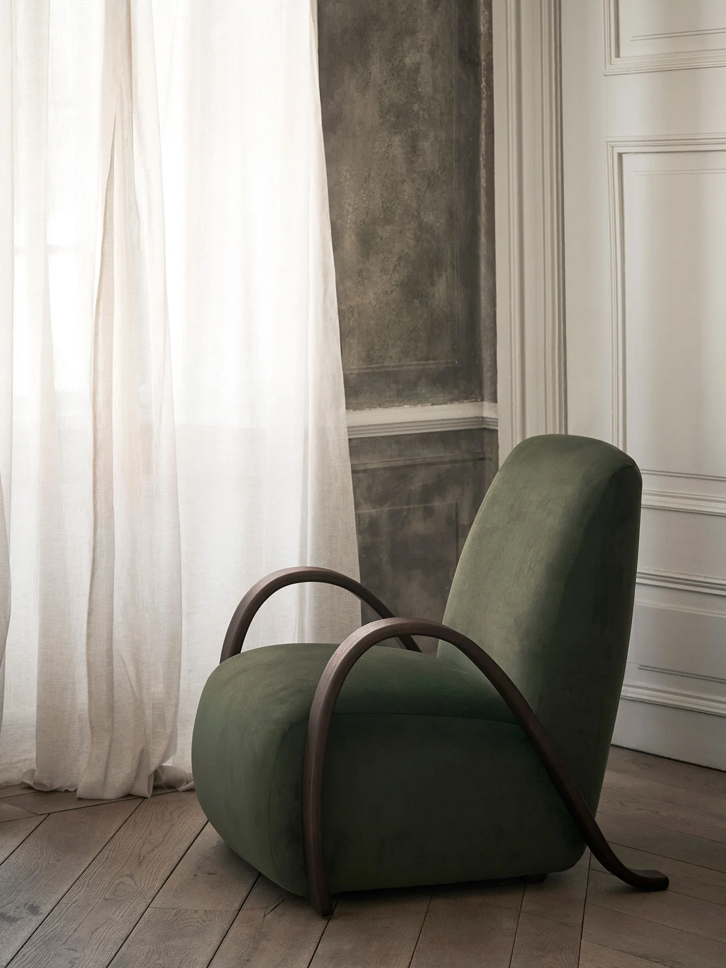 Buur Lounge Chair - Rich Velvet - Pine - US - Image 2