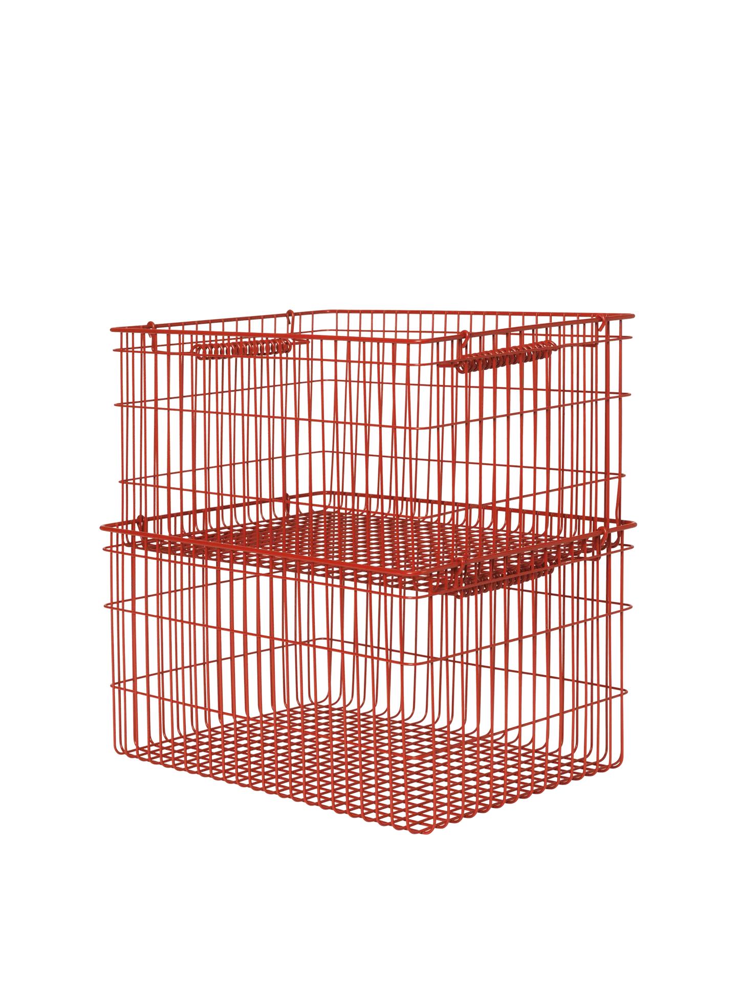 Cala Stackable Baskets - Set of 2 - Poppy Red