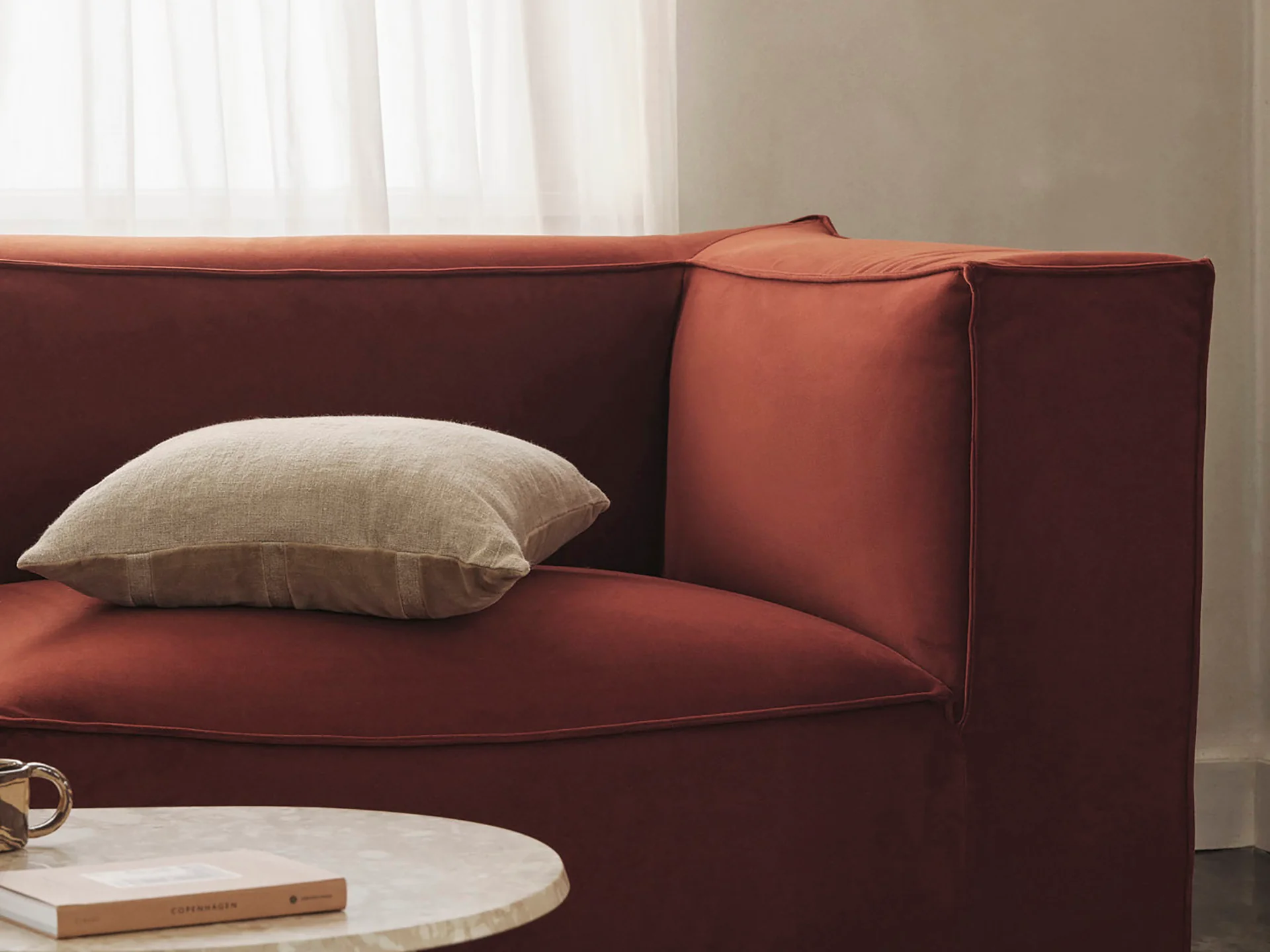 Catena Sofa Armrest Right S401 - Rich Velvet - Rust - US - Image 2