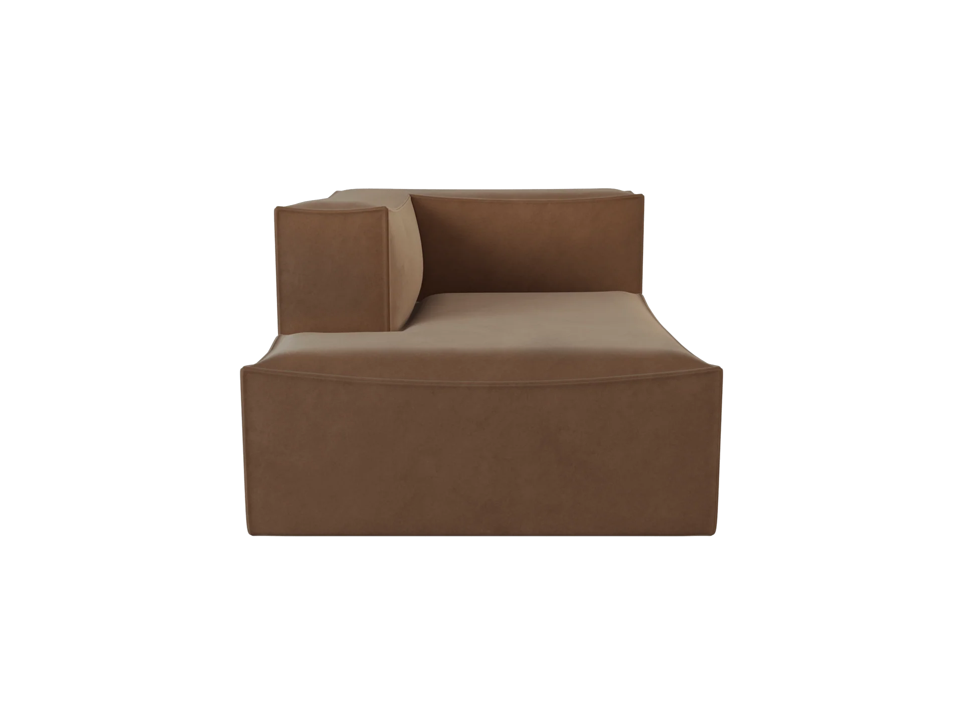 Catena Sofa Chaise Longue Left L600 - Rich Velvet - Soft Brown - US