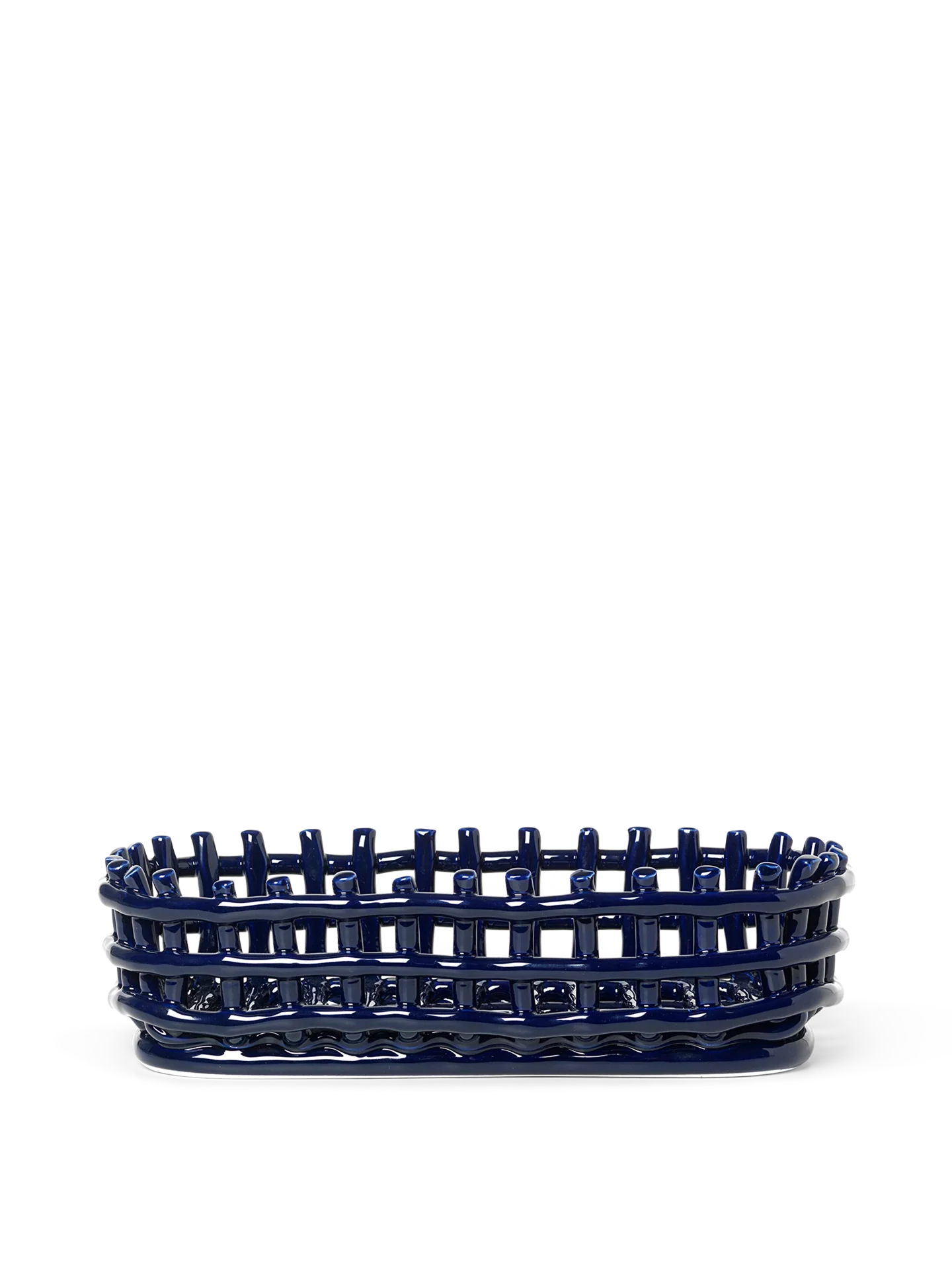 Ceramic Basket - Oval - Blue