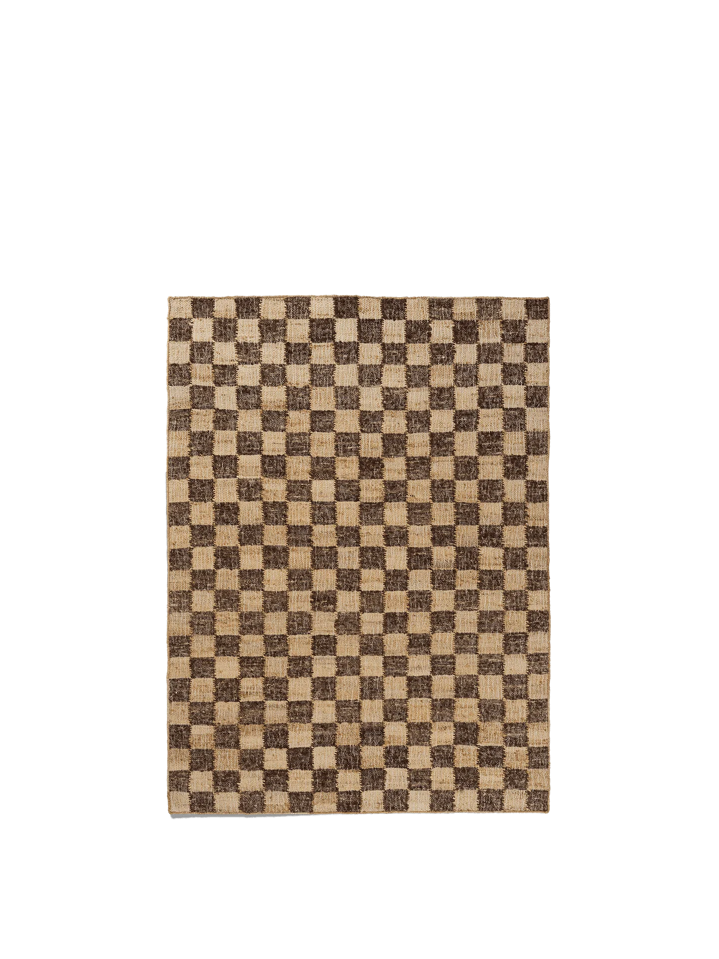 Check Wool Jute Rug - Coffee/Natural