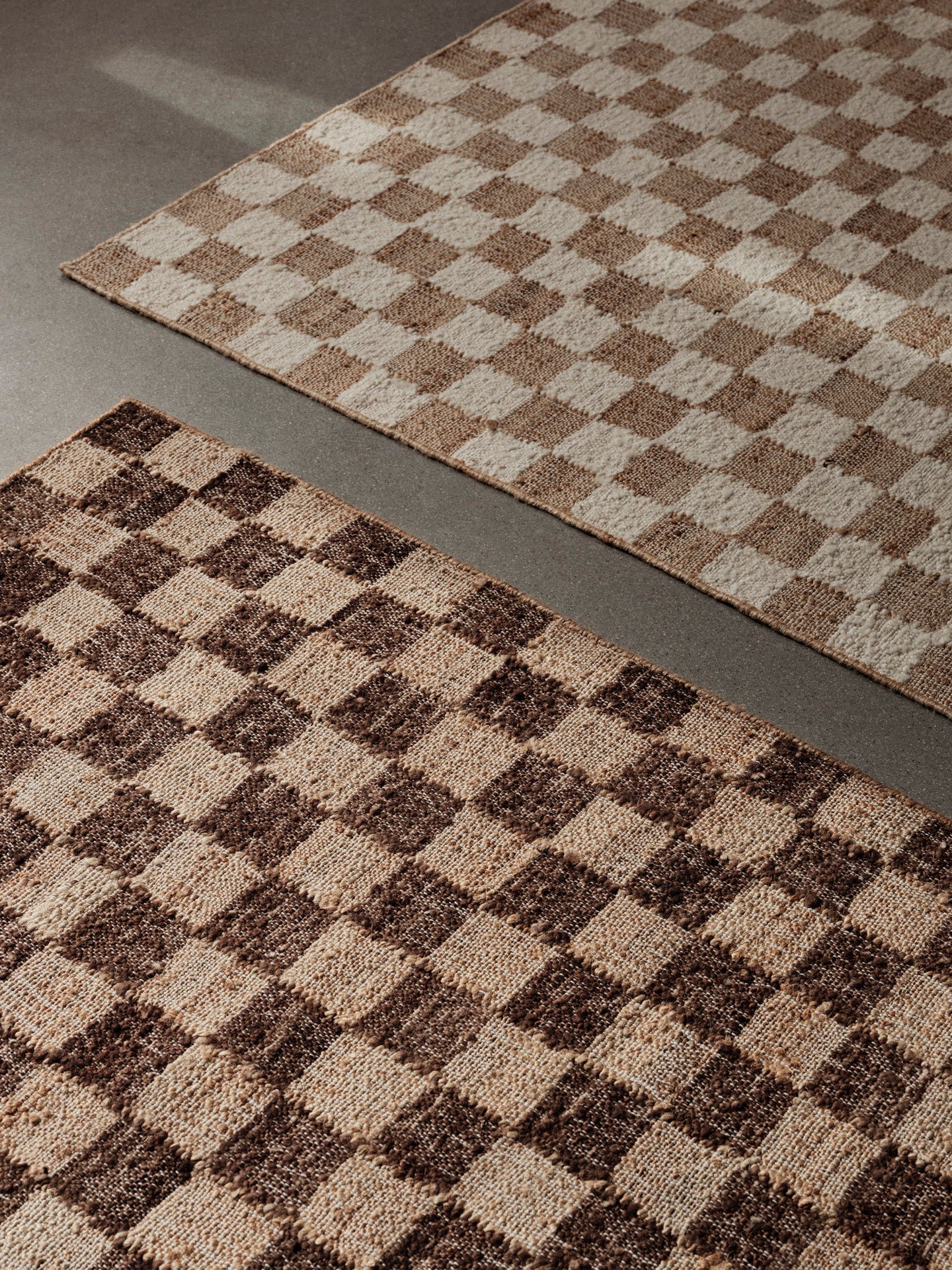 Check Wool Jute Rug - Coffee/Natural - Image 3