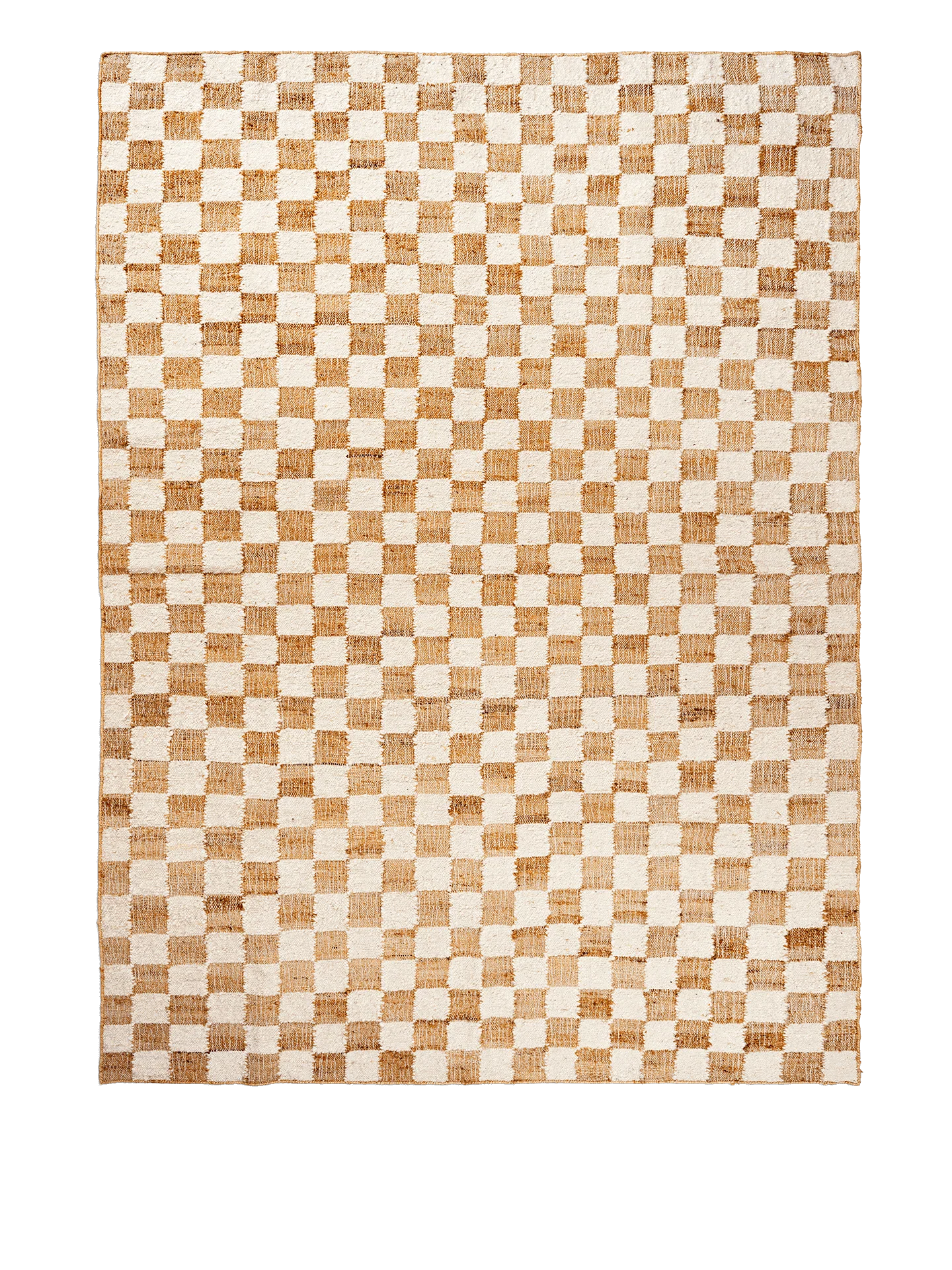 Check Wool Jute Rug - Off-White/Natural - Image 2