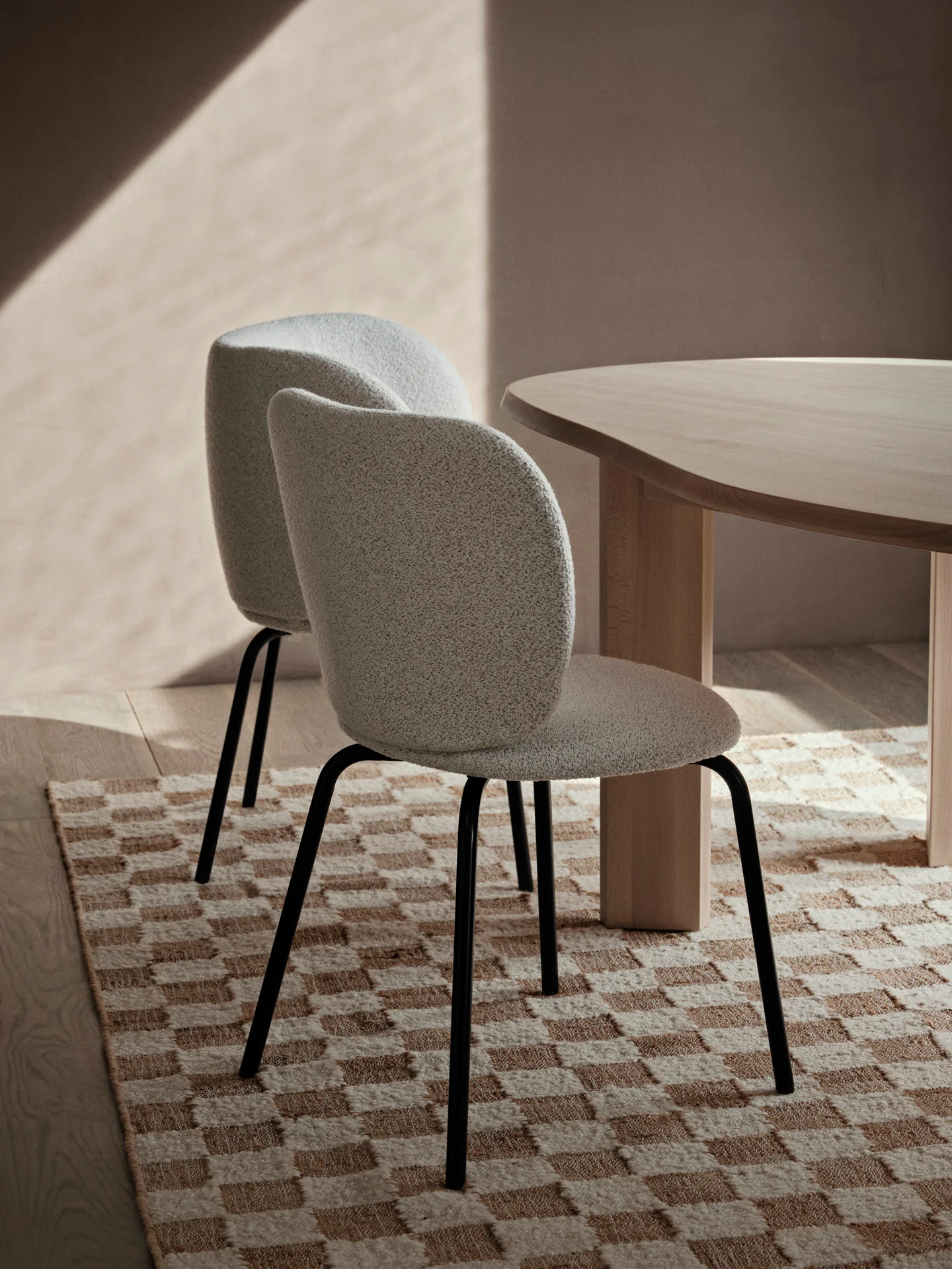 Check Wool Jute Rug - Off-White/Natural - Image 5