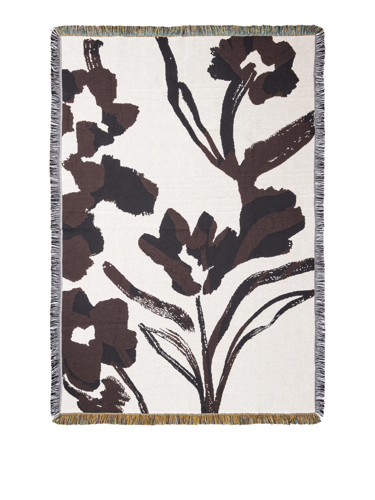 Cilla Tapestry Blanket - Off-White/Dark Grape