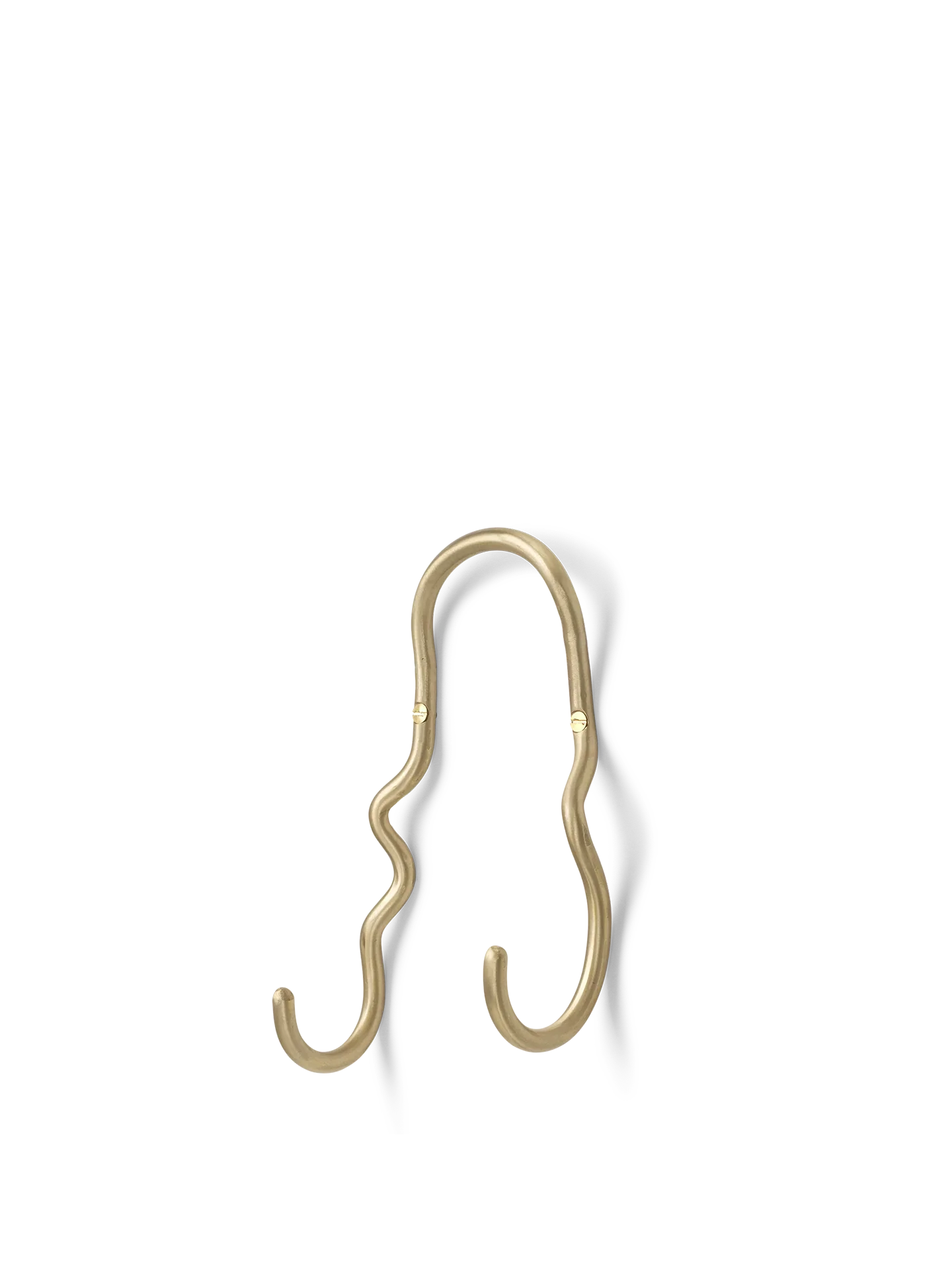 Curvature Double Hook - Brass