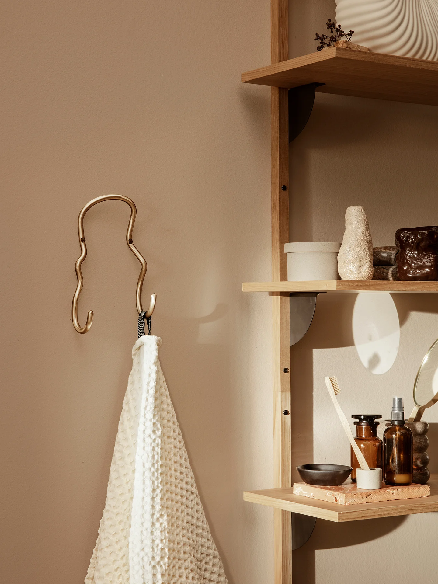 Curvature Double Hook - Brass - Image 2