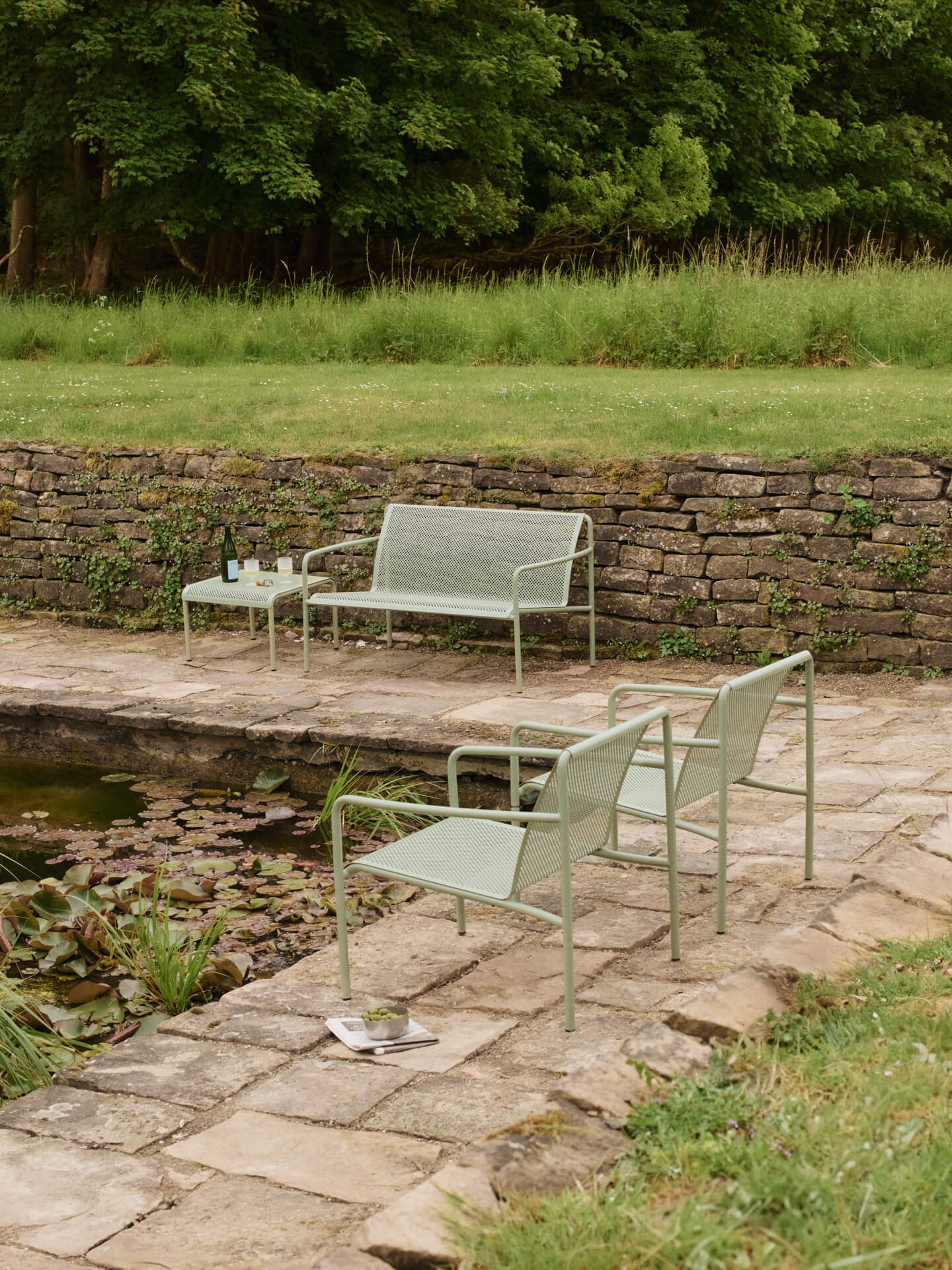 Dapple Lounge Chair with Arms - Tea Green - Image 2