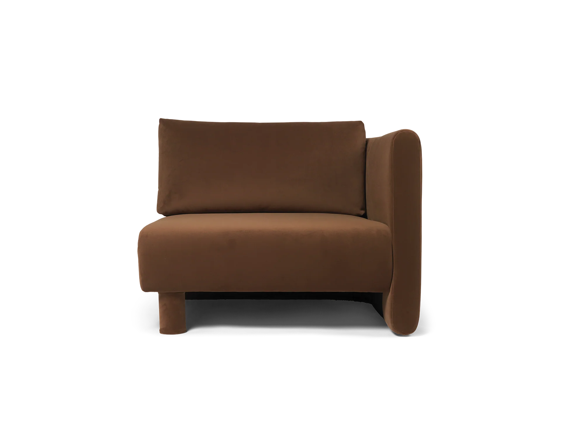 Dase Sofa Armrest Right - Rich Velvet - Soft Brown - US
