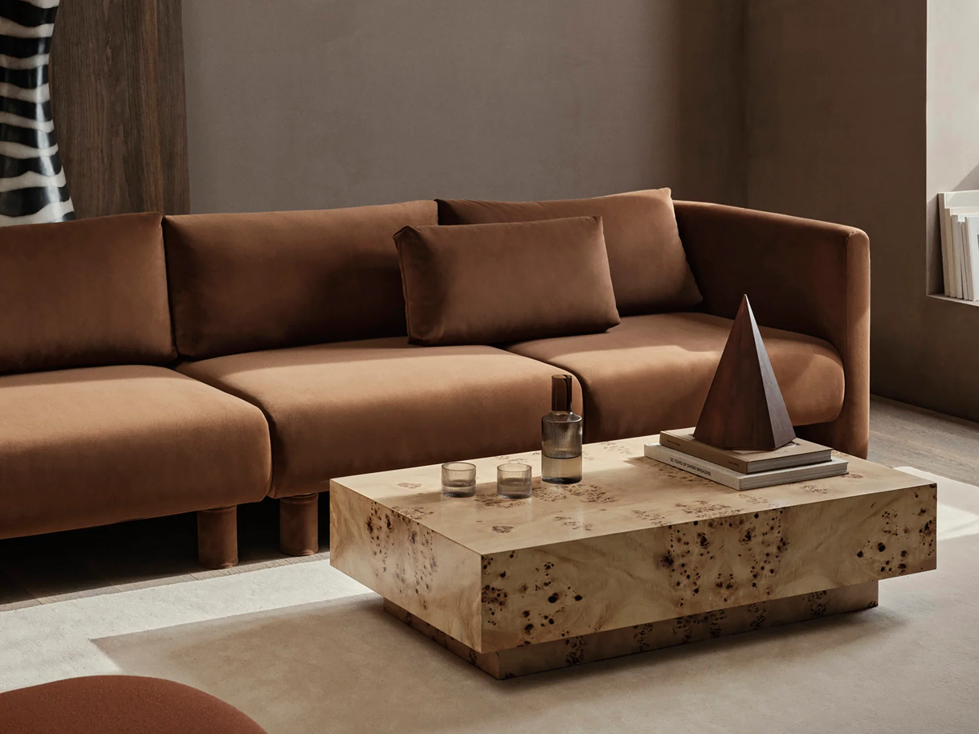 Dase Sofa Armrest Right - Rich Velvet - Soft Brown - US - Image 2