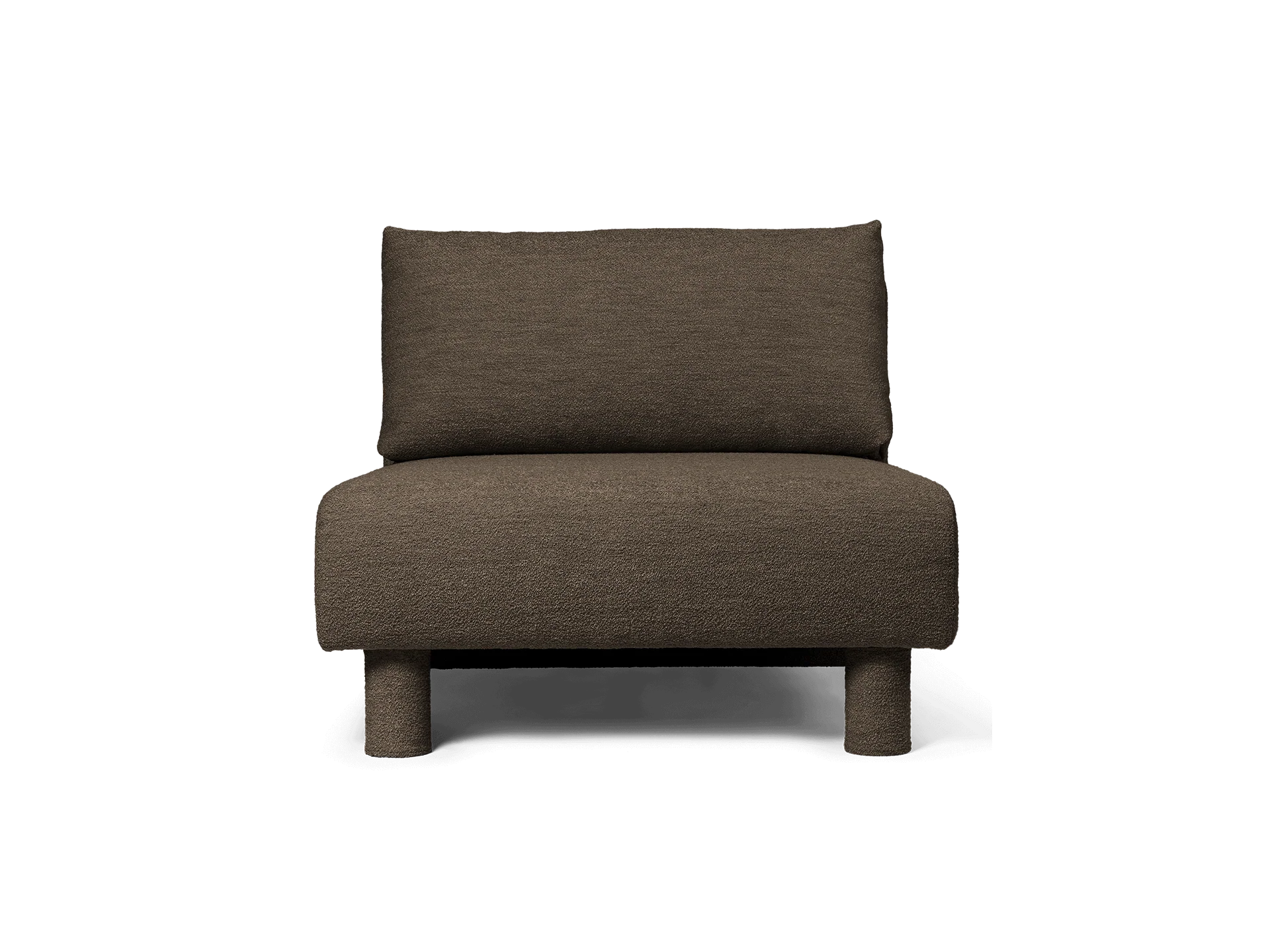 Dase Sofa Center - Soft Bouclé - Dark Brown - US