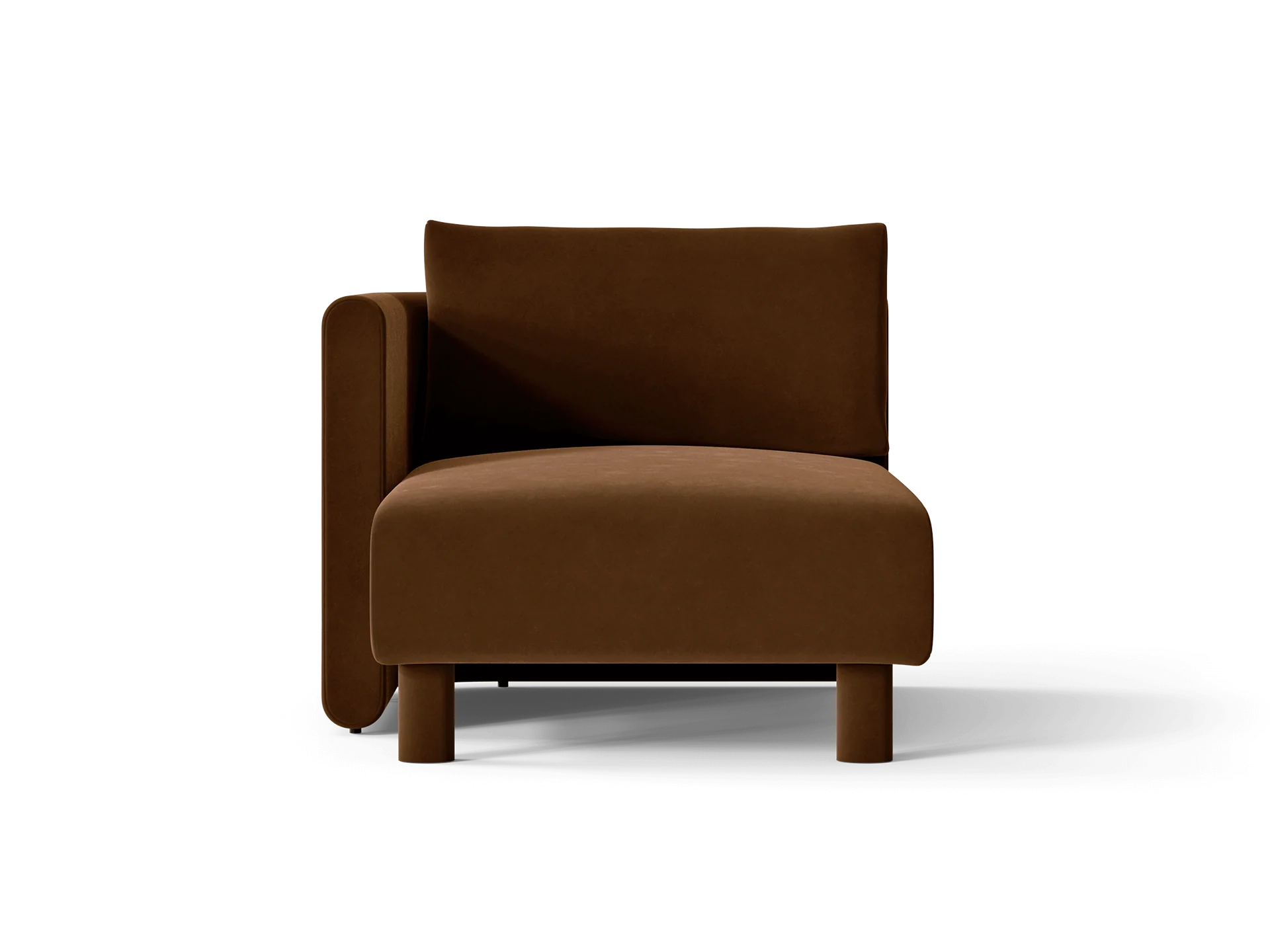 Dase Sofa Chaise Longue Left - Rich Velvet - Soft Brown - US
