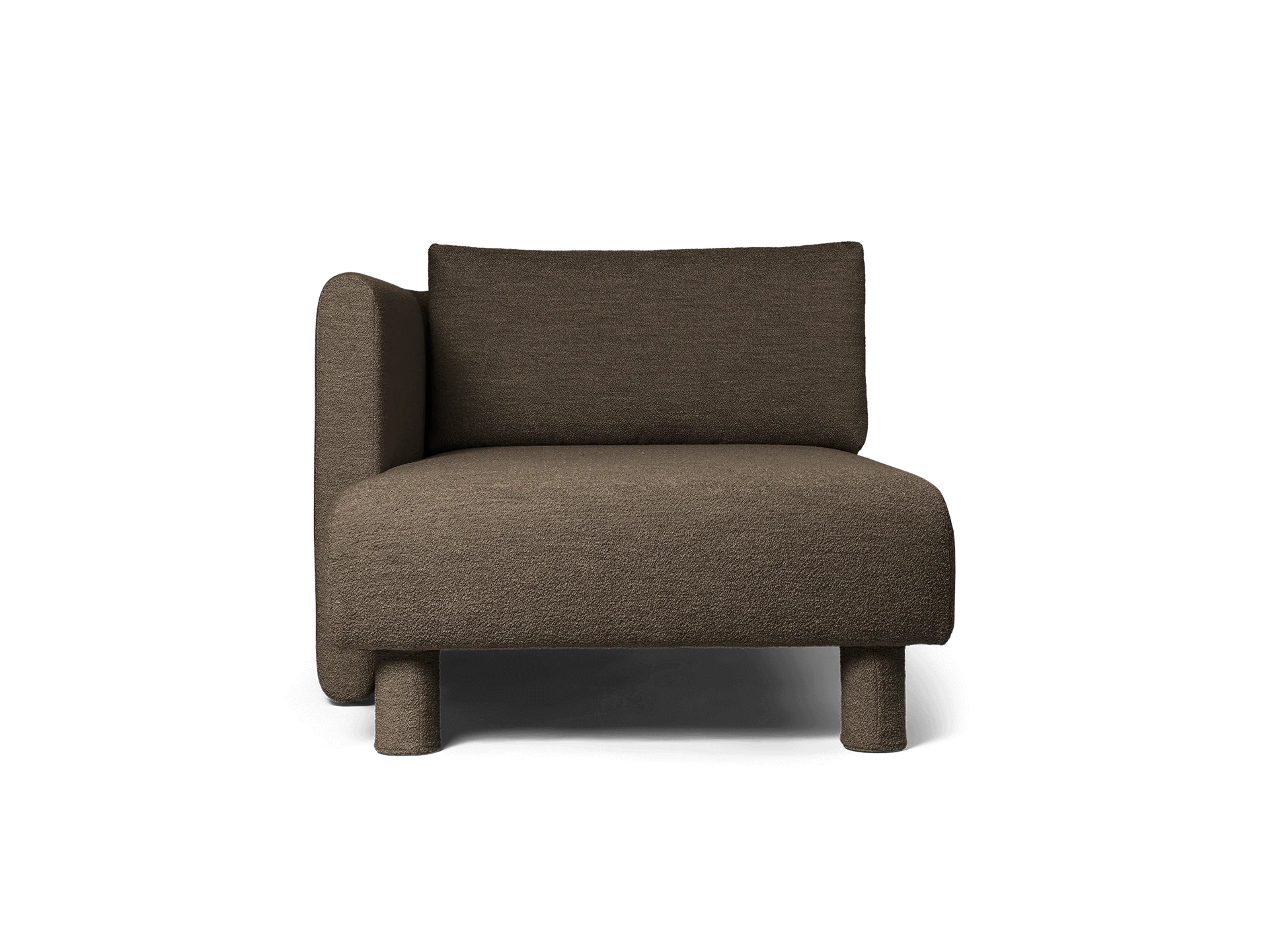 Dase Sofa Chaise Longue Left - Soft Bouclé - Dark Brown - US