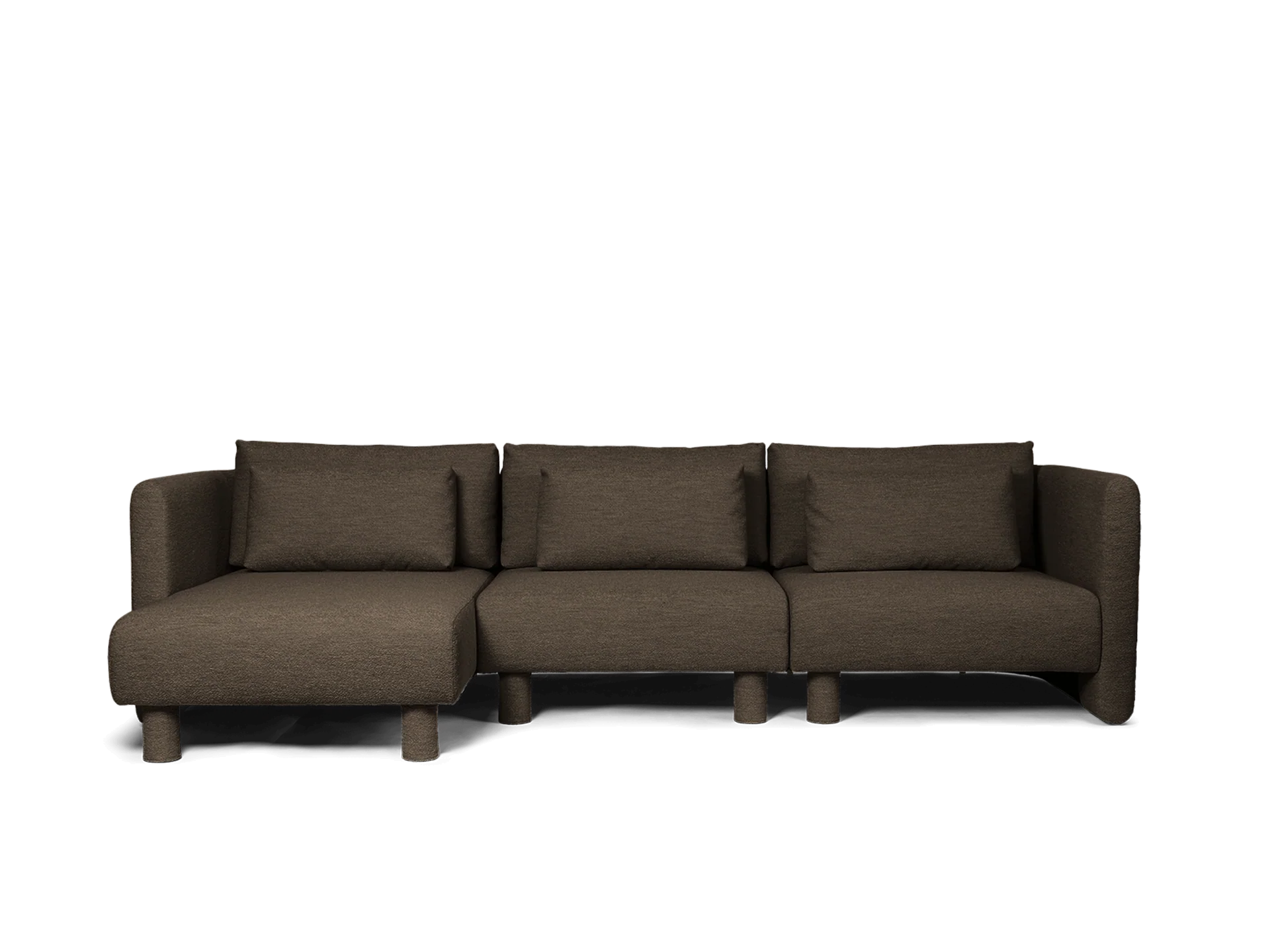 Dase Sofa Chaise Longue Left - Soft Bouclé - Dark Brown - US - Image 5