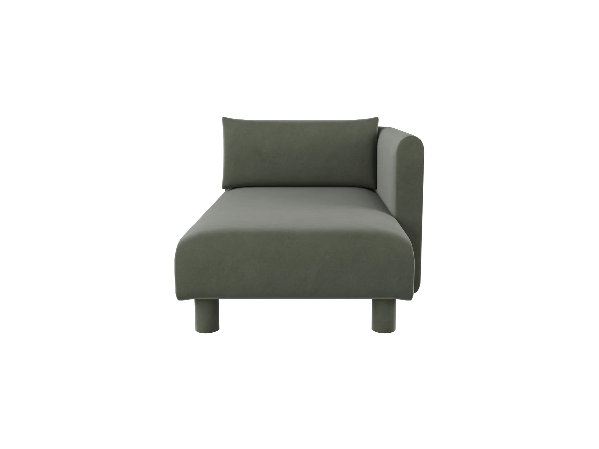 Dase Sofa Chaise Longue Right - Rich Velvet - Pine - US