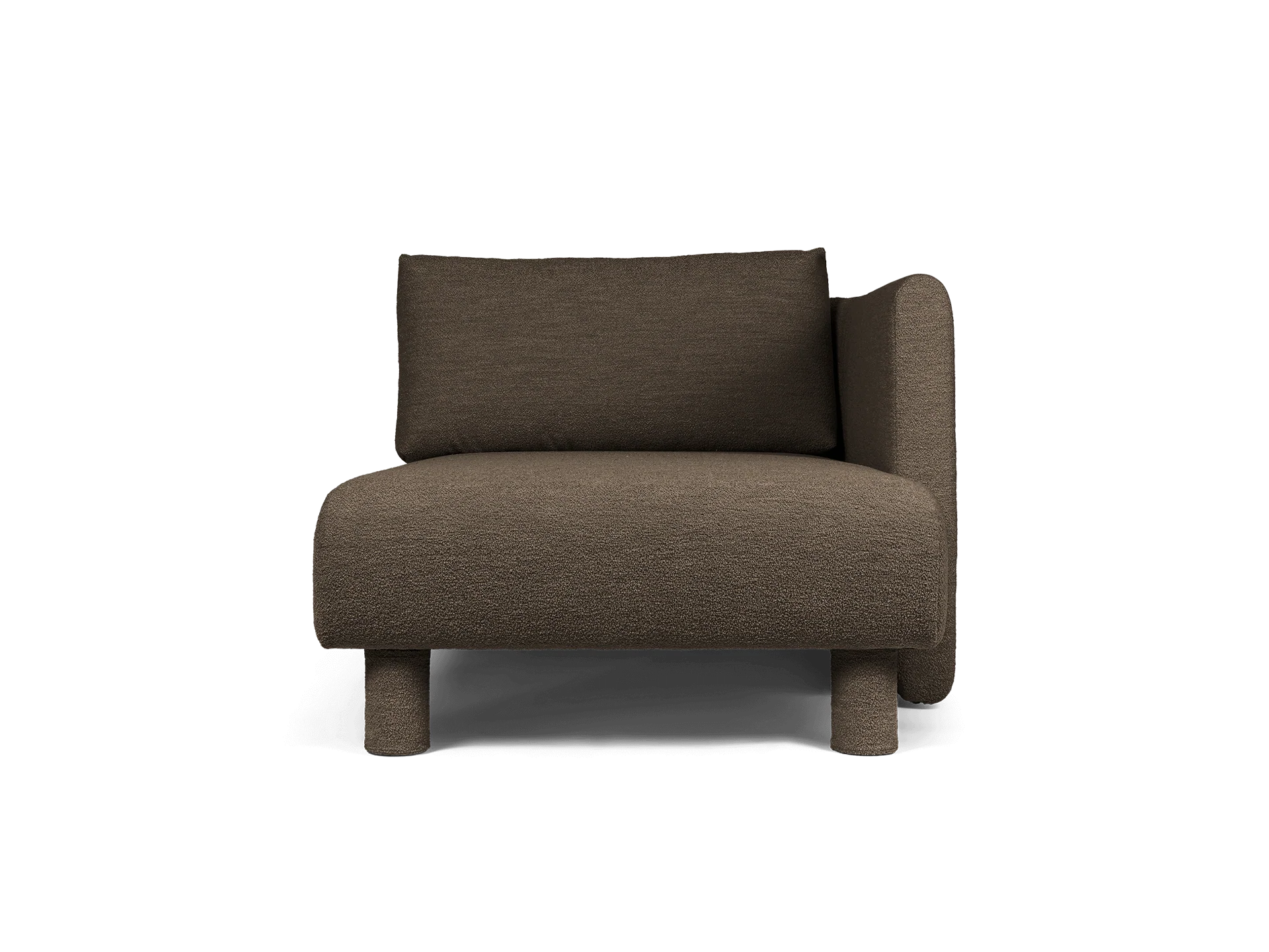 Dase Sofa Chaise Longue Right - Soft Bouclé - Dark Brown - US
