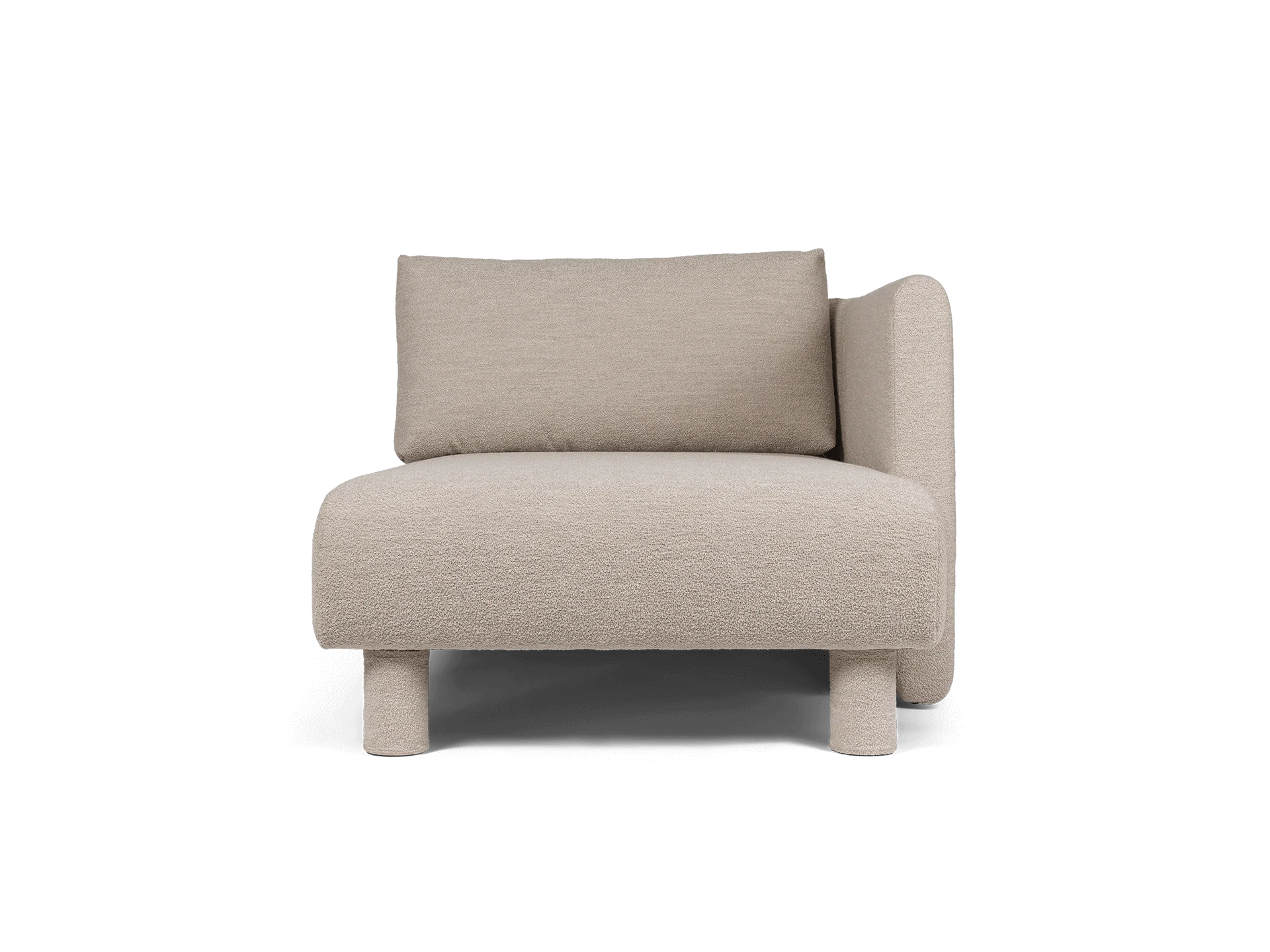 Dase Sofa Chaise Longue Right - Soft Bouclé - Natural - US