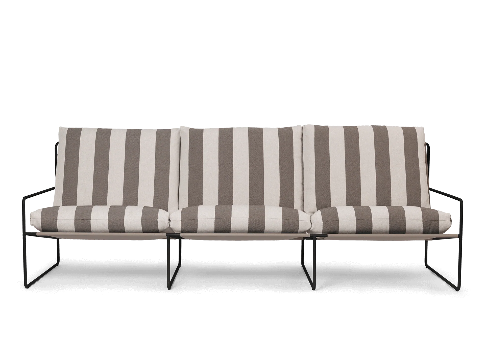 Desert 3-seater - Black - Stripe - Chocolate