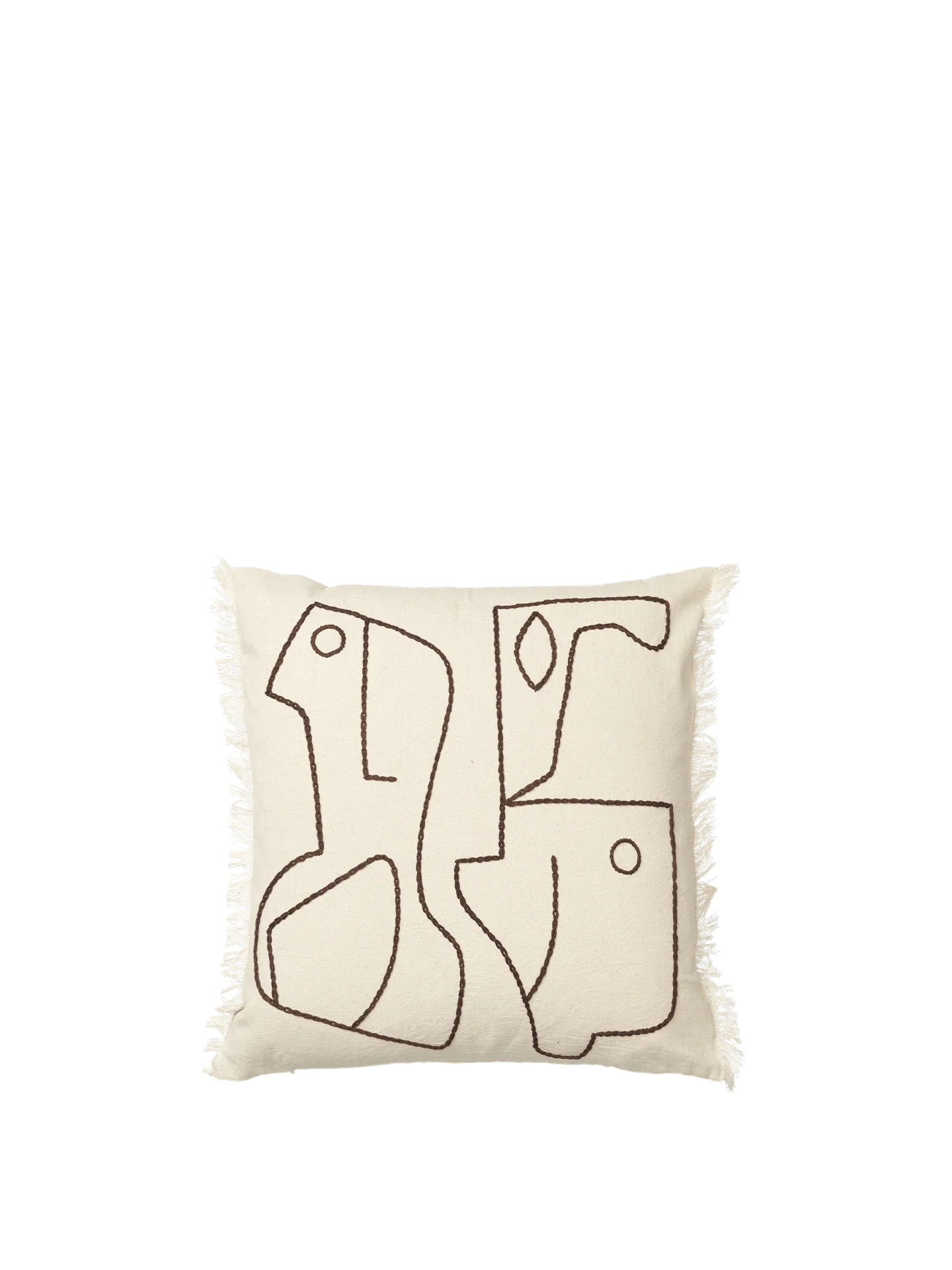 Figure Cushion - Off-White/Coffee
