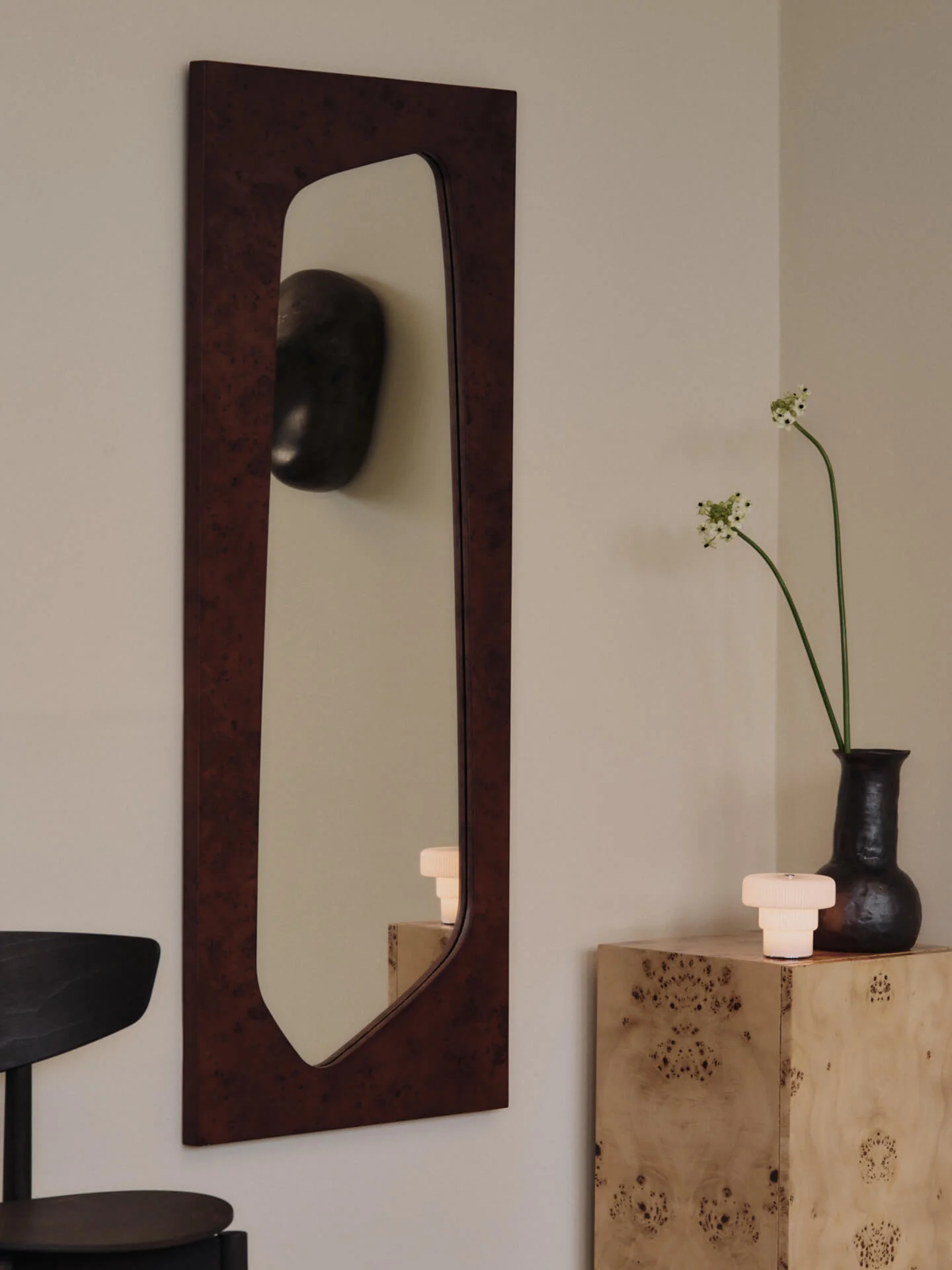 Folia Mirror - Large - Dark Stained Burl - Image 2