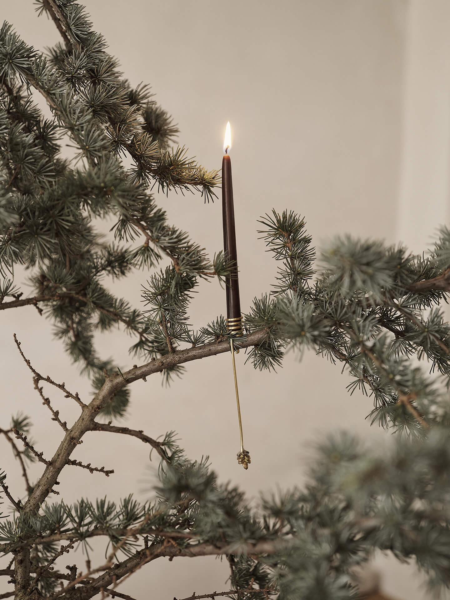 Forest Christmas Tree Candle Holders - Set of 4 - Brass - Image 2