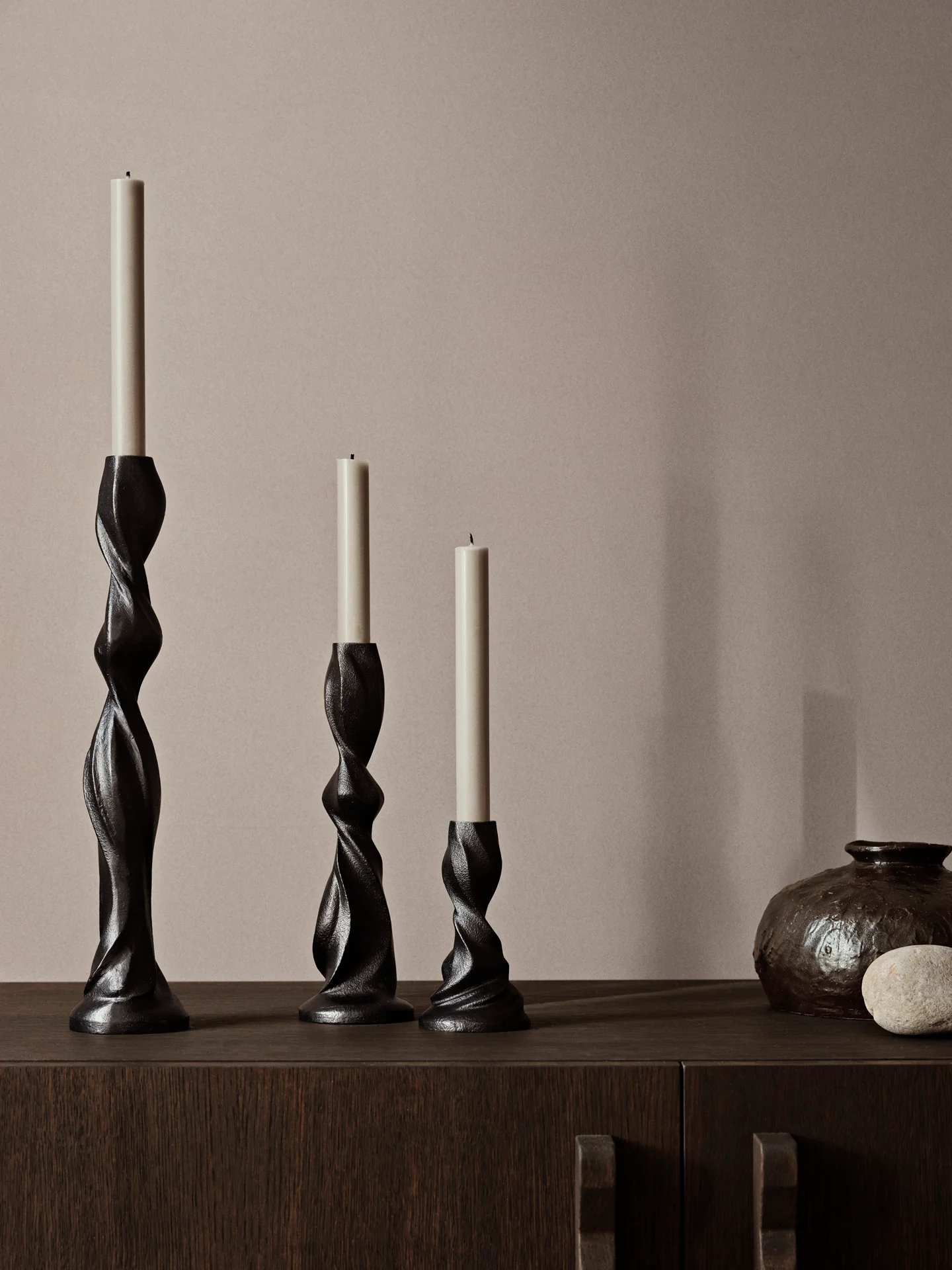 Gale Candle Holder - Large - Blackened Aluminium - Image 2
