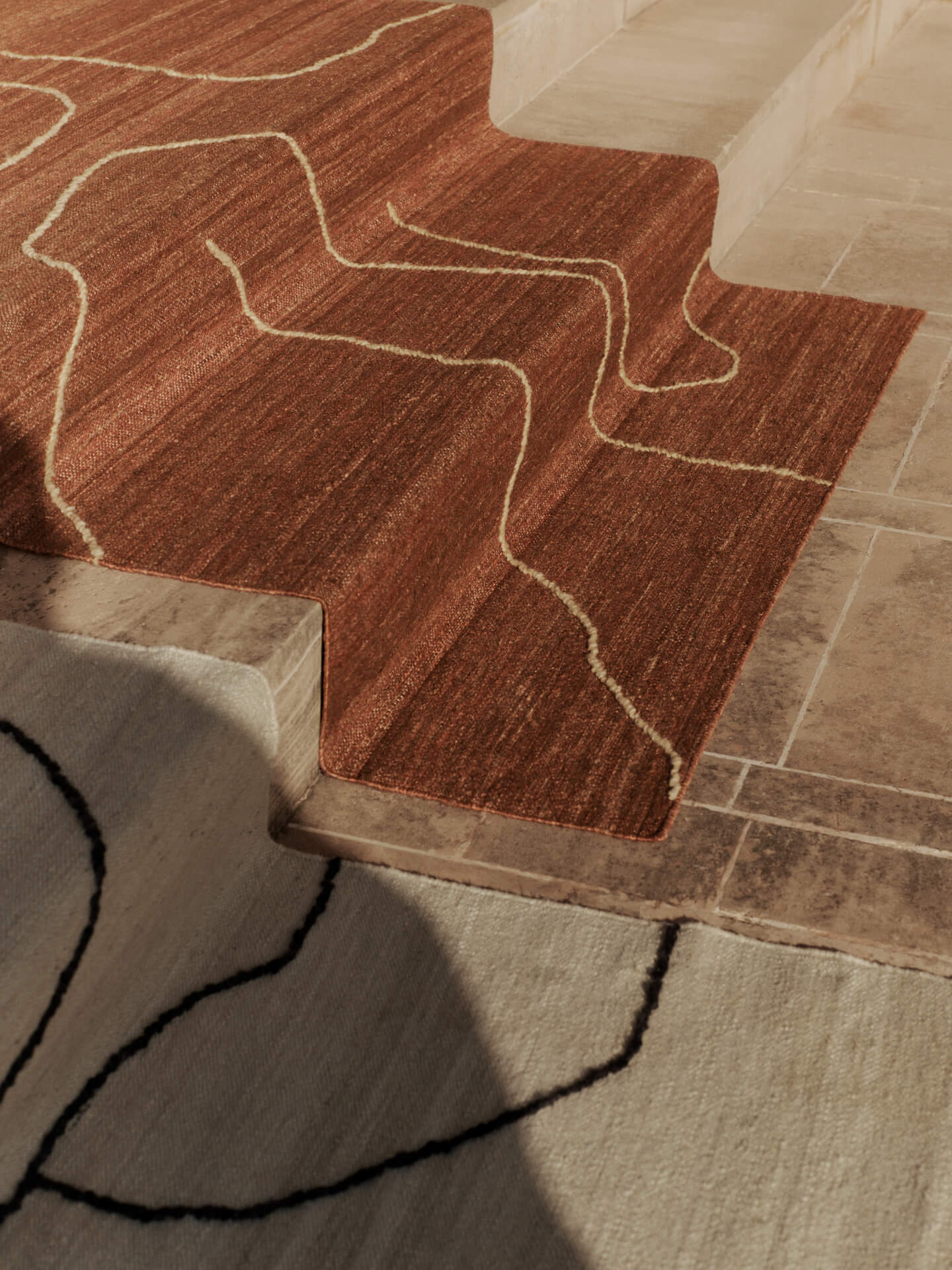 Gesso Jute Rug - Terracotta/Off-White - Image 2