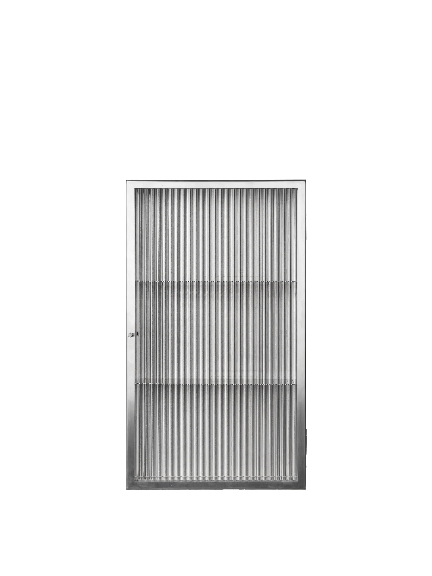 Haze Wall Cabinet - Reeded Glass - Brushed Stainless Steel