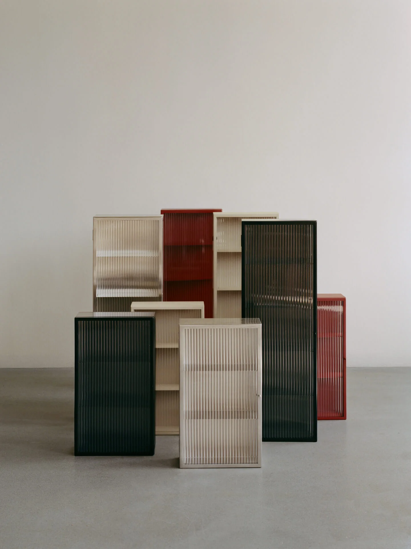 Haze Wall Cabinet - Reeded Glass - Brushed Stainless Steel - Image 5