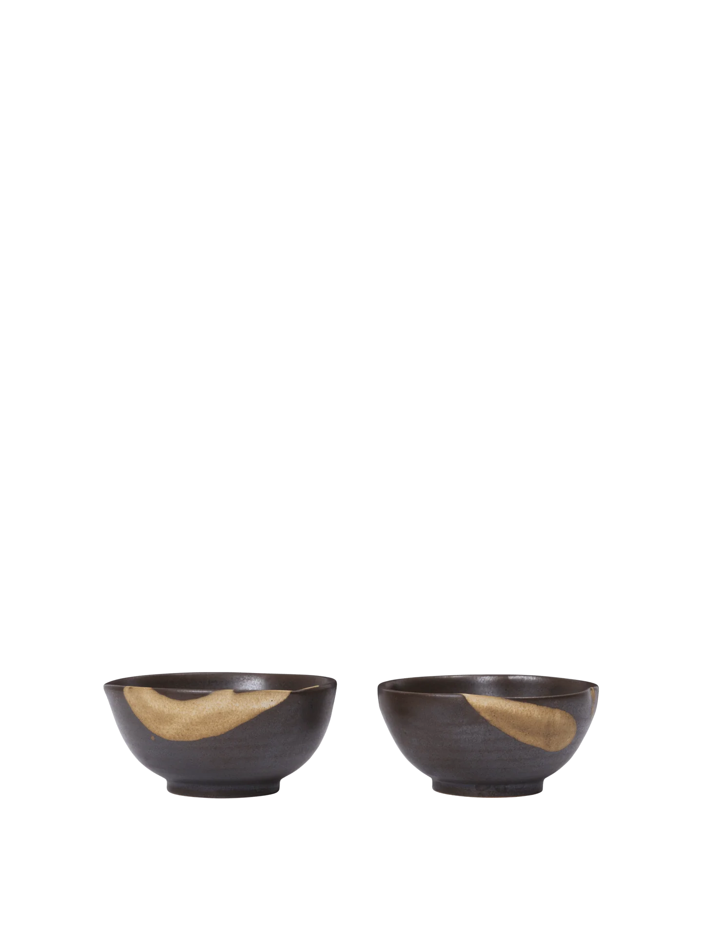 Koyo Bowls - Ø8.5 - Set of 2 - Dark Brown/Buff