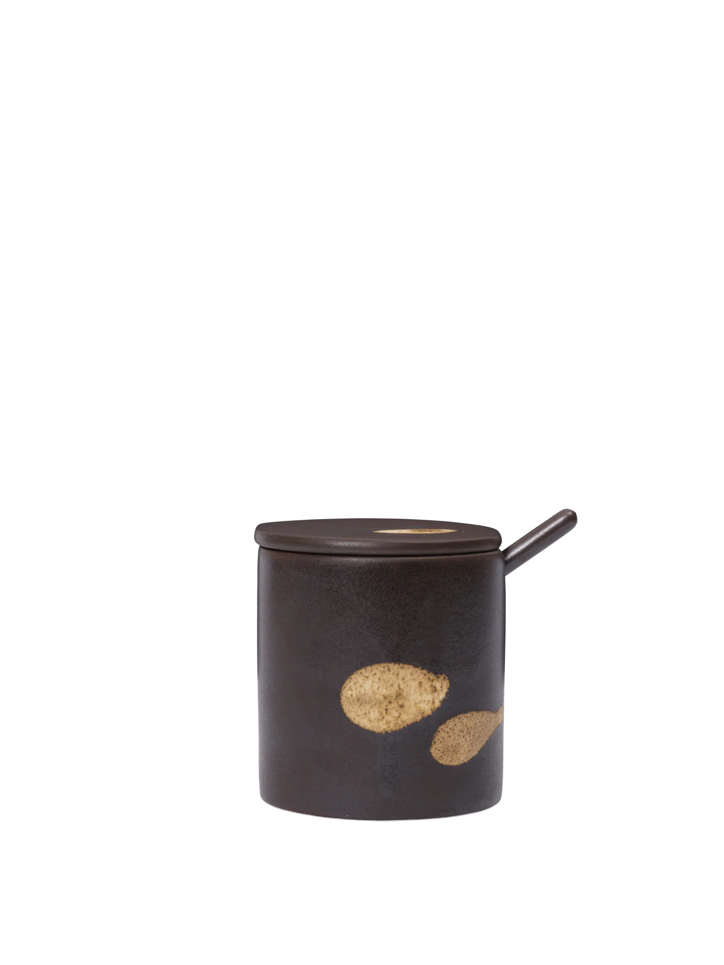Koyo Jar with Spoon - Dark Brown/Buff