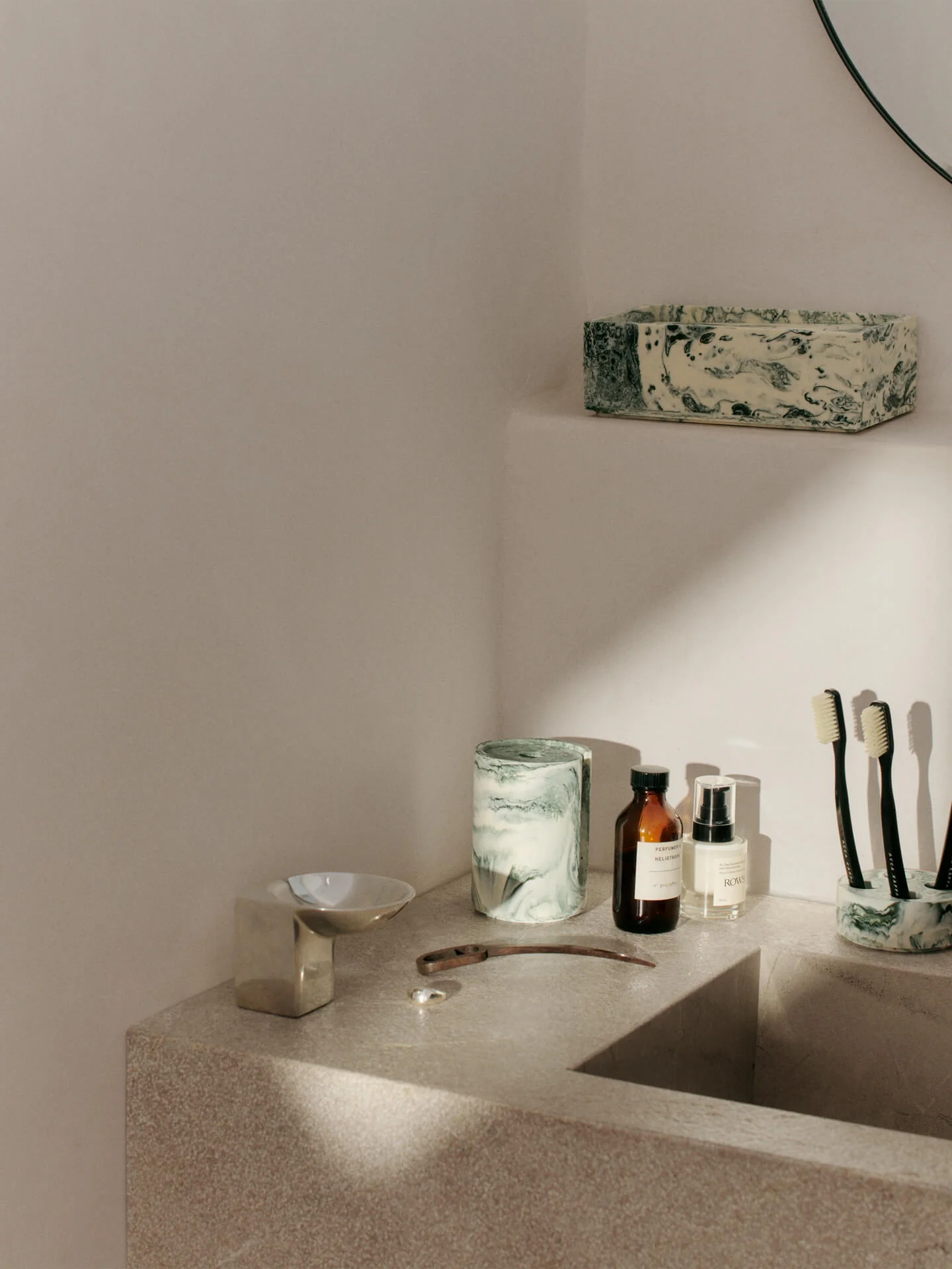 Mist Tissue Box - Emerald Off-White - Image 2