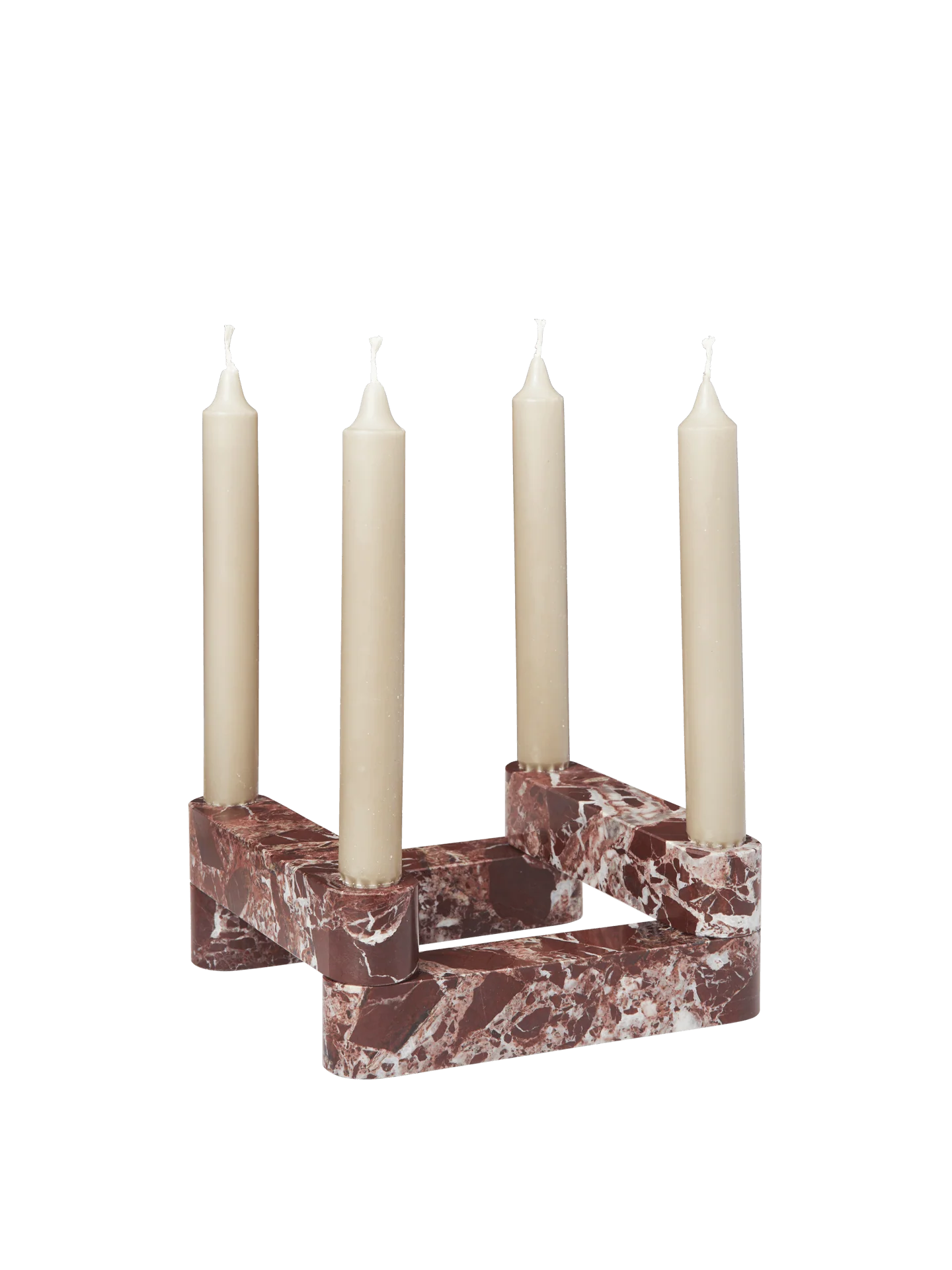 Newel Modular Candle Holder - Set of 4 - Rosso Levanto
