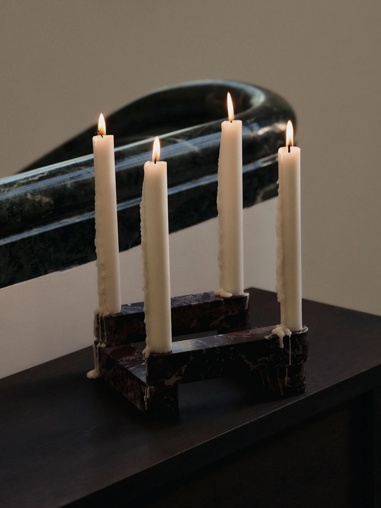 Newel Modular Candle Holder - Set of 4 - Rosso Levanto - Image 2