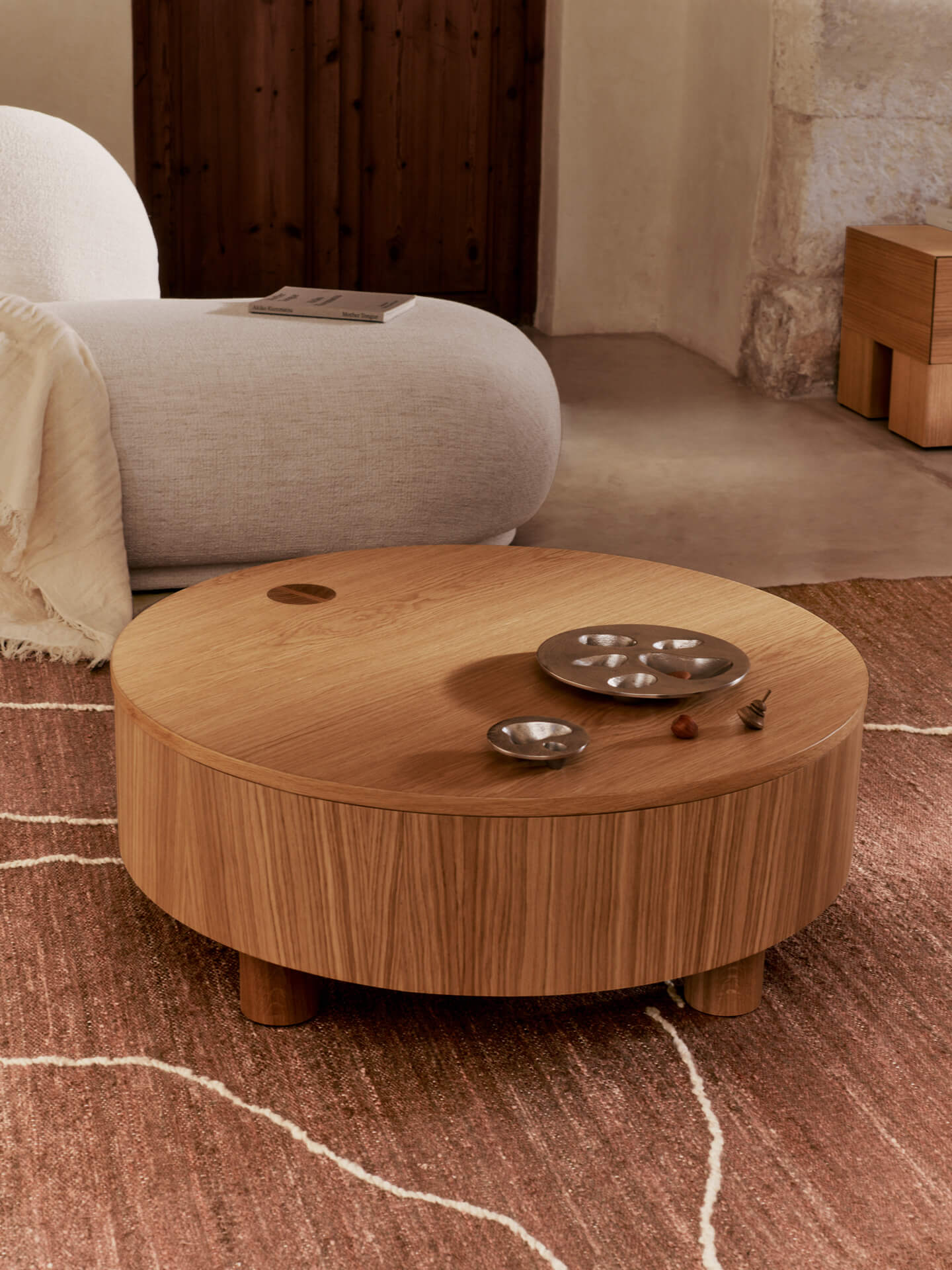 Olles Storage Table - Ø80 - Natural Oak Veneer - Image 2