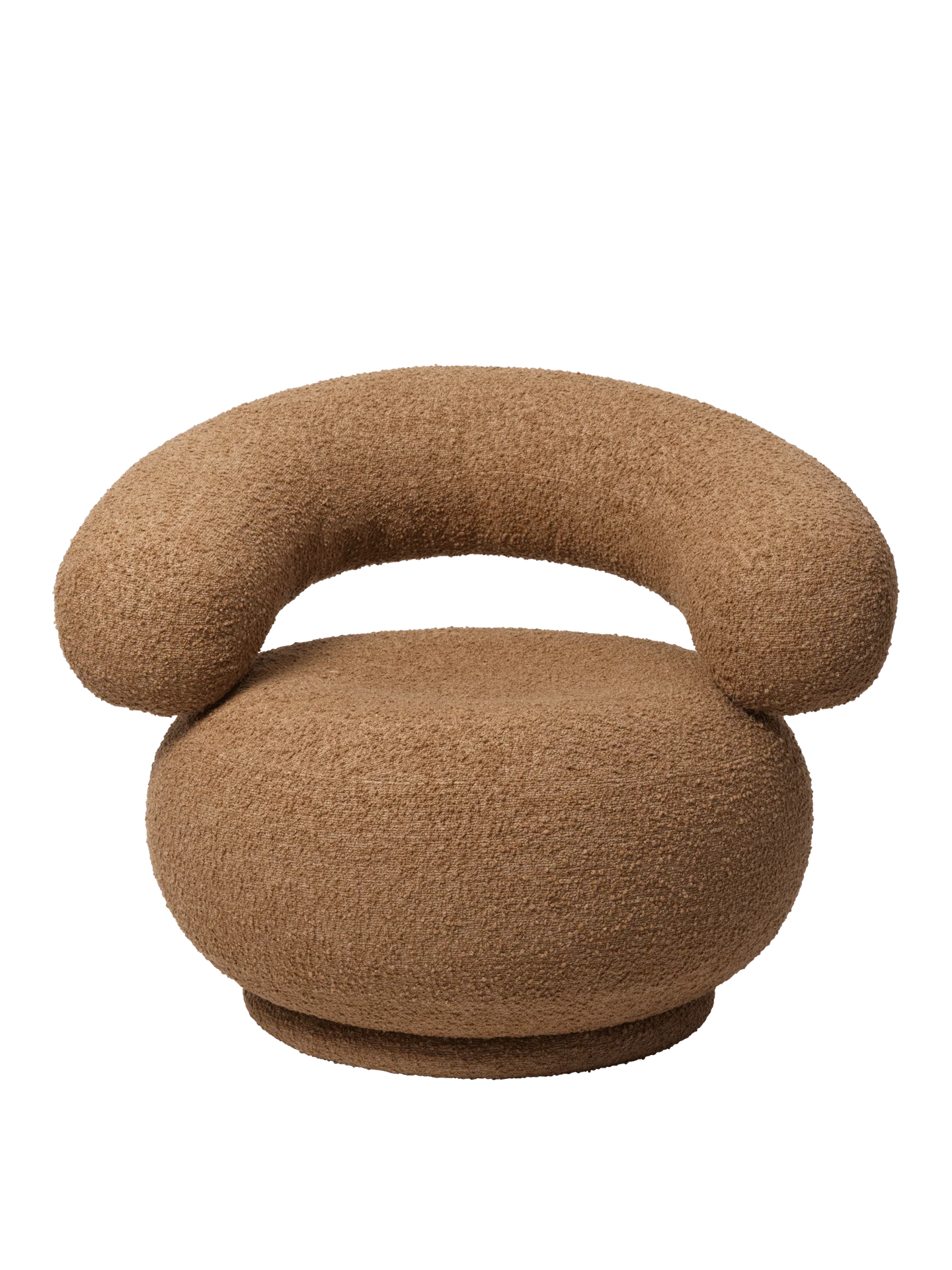 Orbo Lounge Chair - Swivel - Raw Bouclé - Tan - US