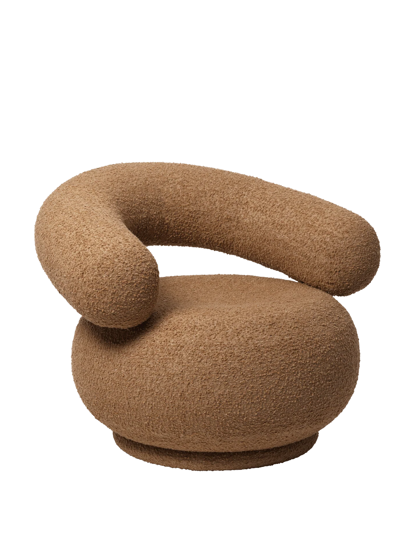 Orbo Lounge Chair - Swivel - Raw Bouclé - Tan - US - Image 2
