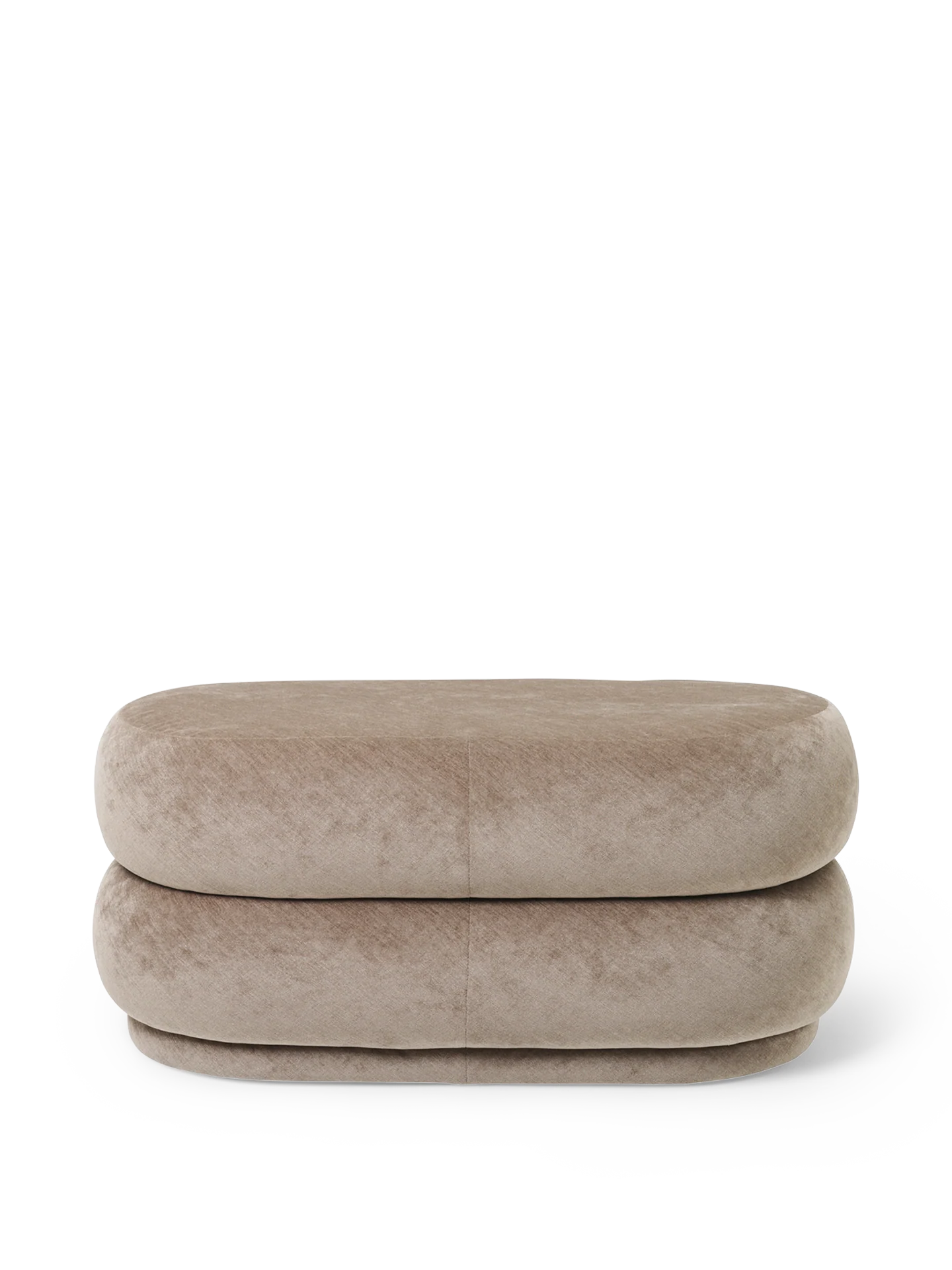 Pouf Oval - Faded Velvet - Beige - US
