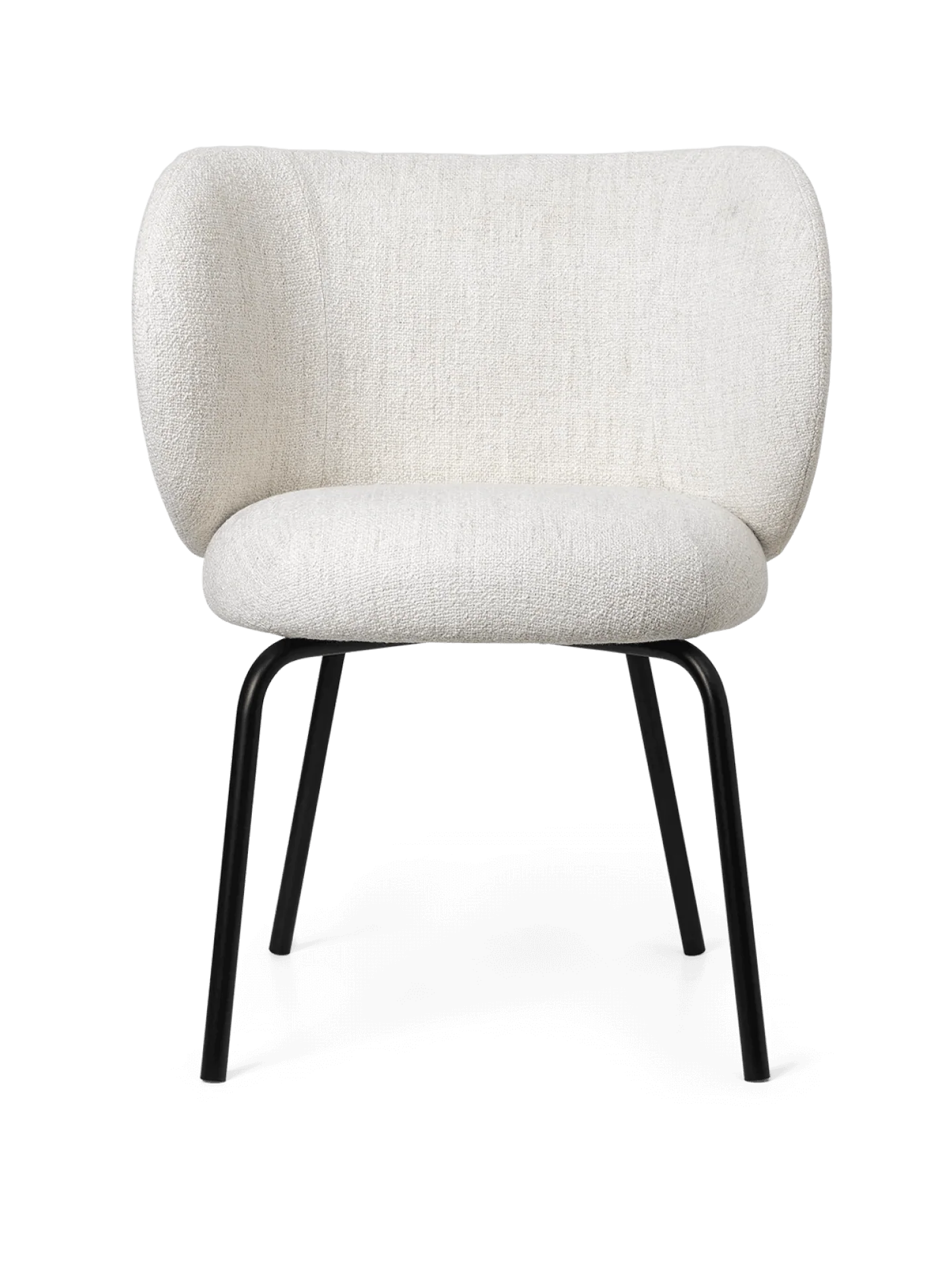 Rico Dining Chair - Black - Bouclé - Off-White - US