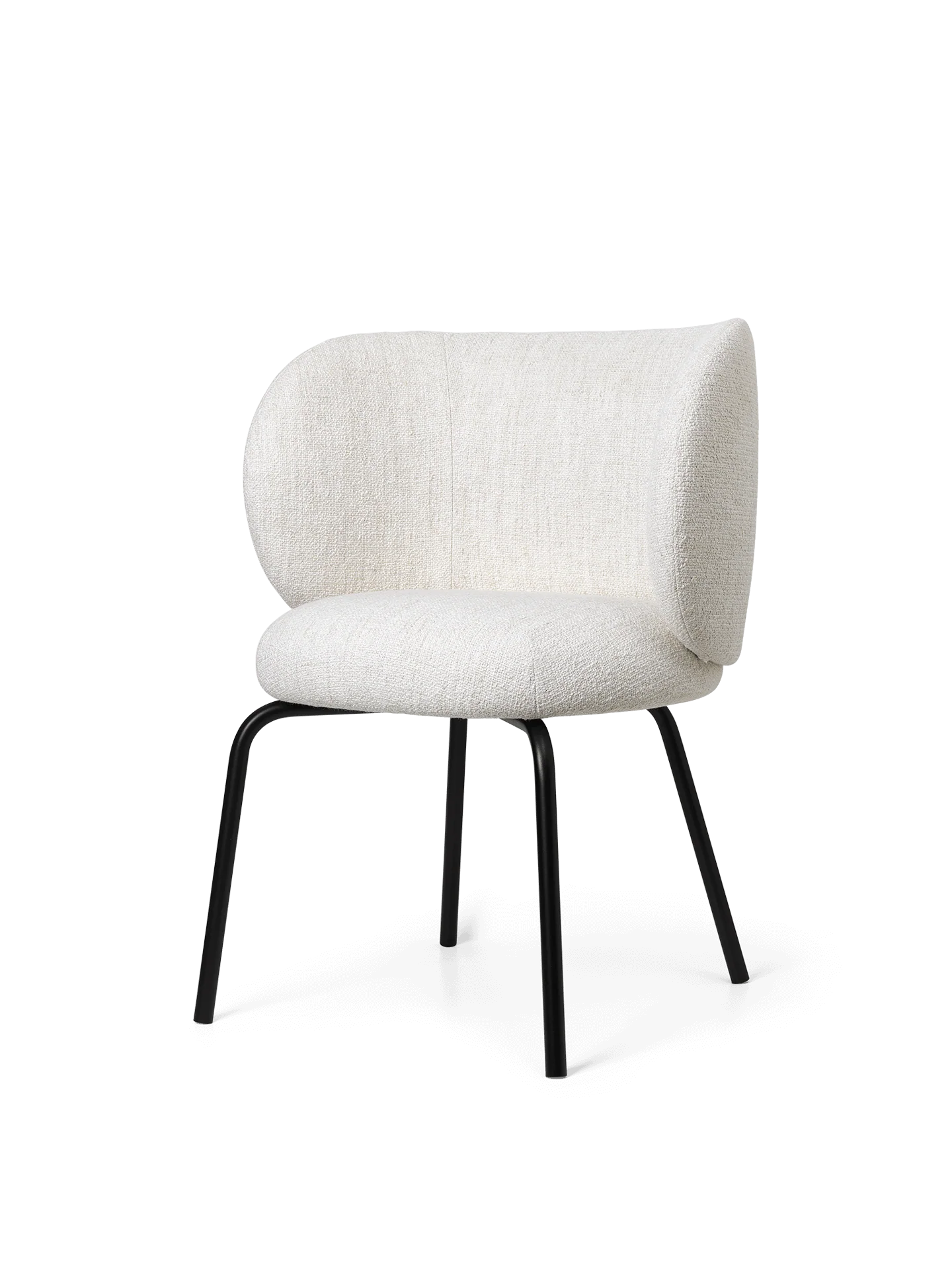 Rico Dining Chair - Black - Bouclé - Off-White - US - Image 2