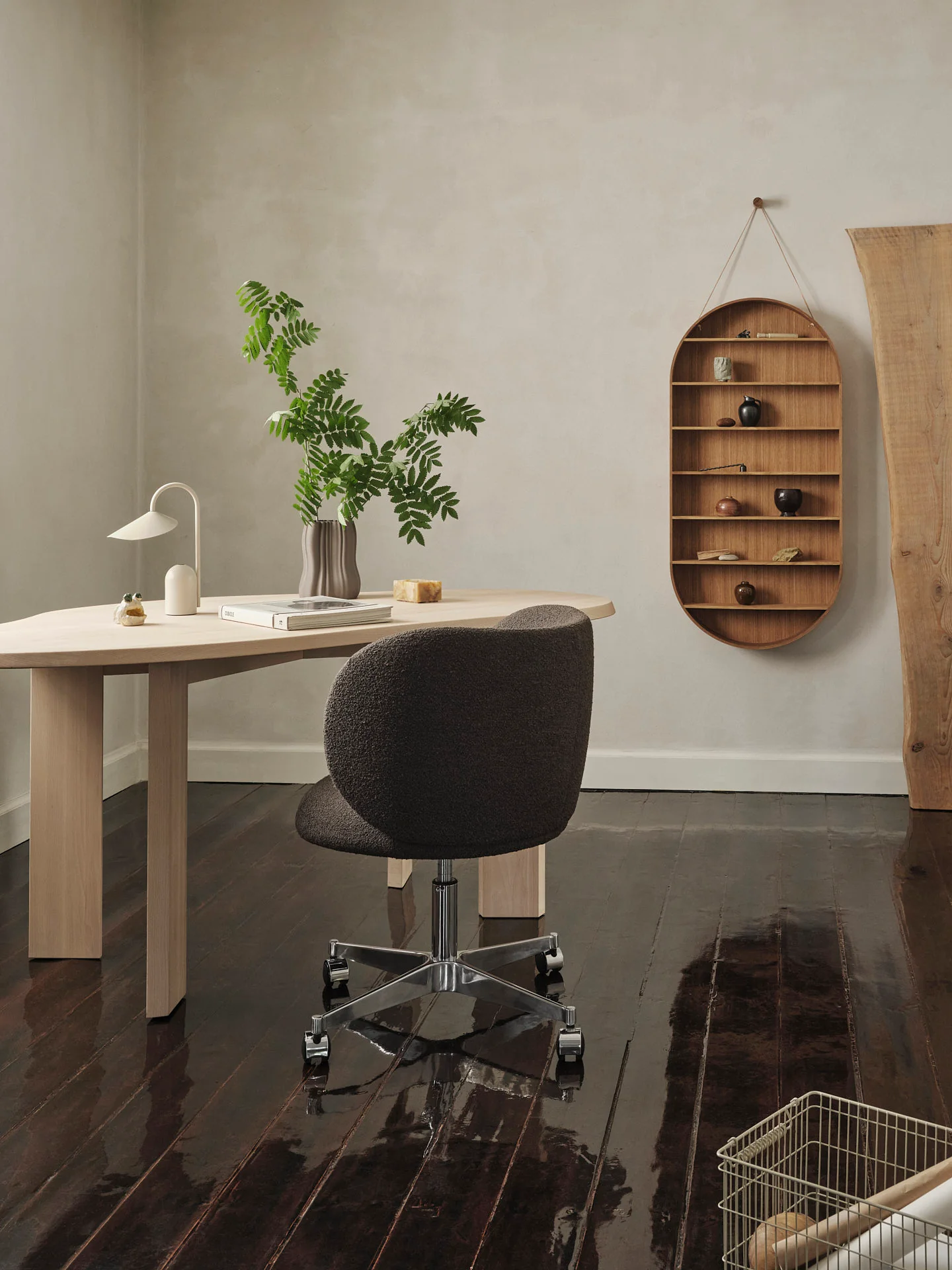Rico Dining Chair - Castors - Soft Bouclé - Dark Brown - US - Image 3