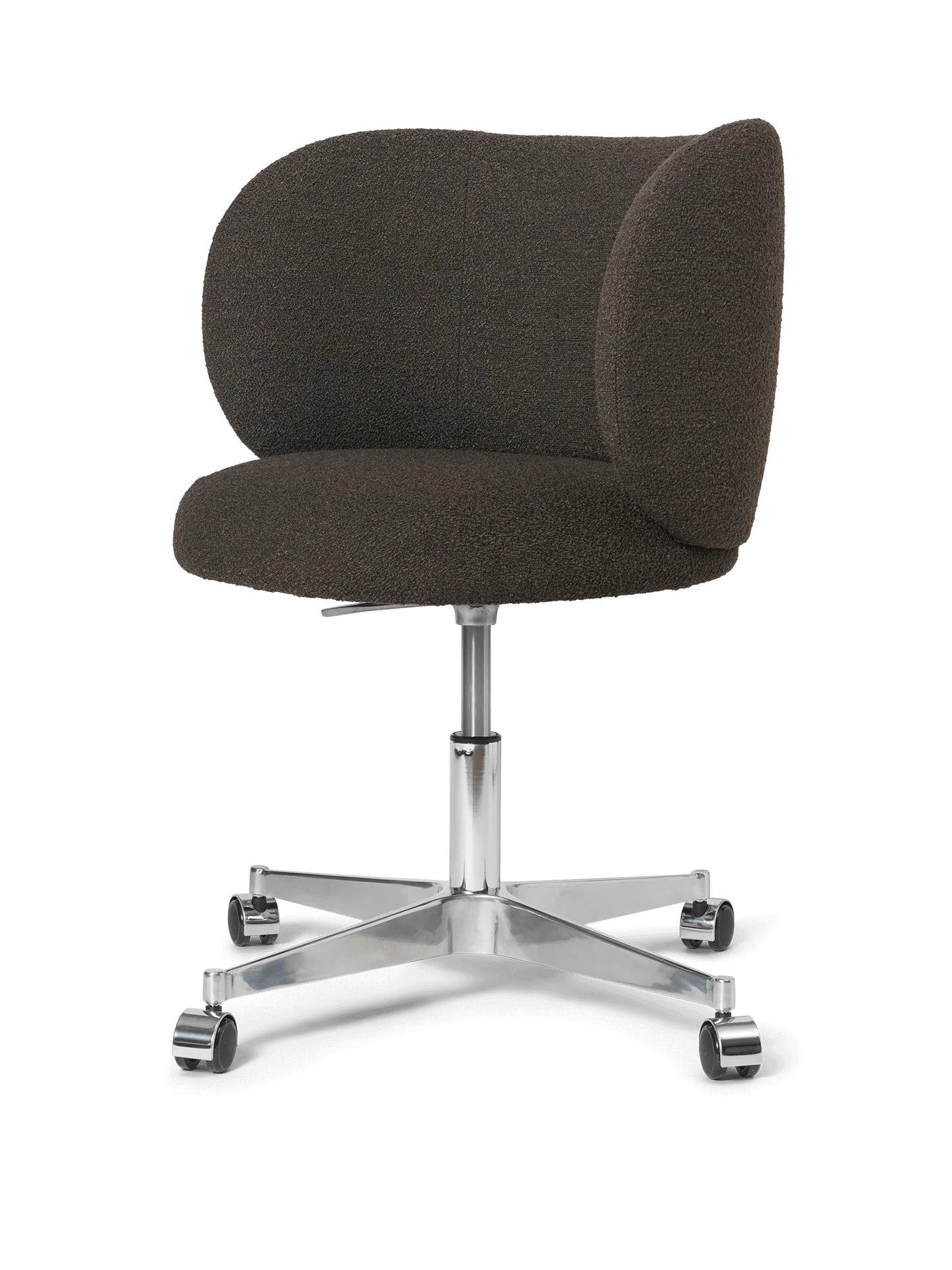 Rico Dining Chair - Castors - Soft Bouclé - Dark Brown - US - Image 4