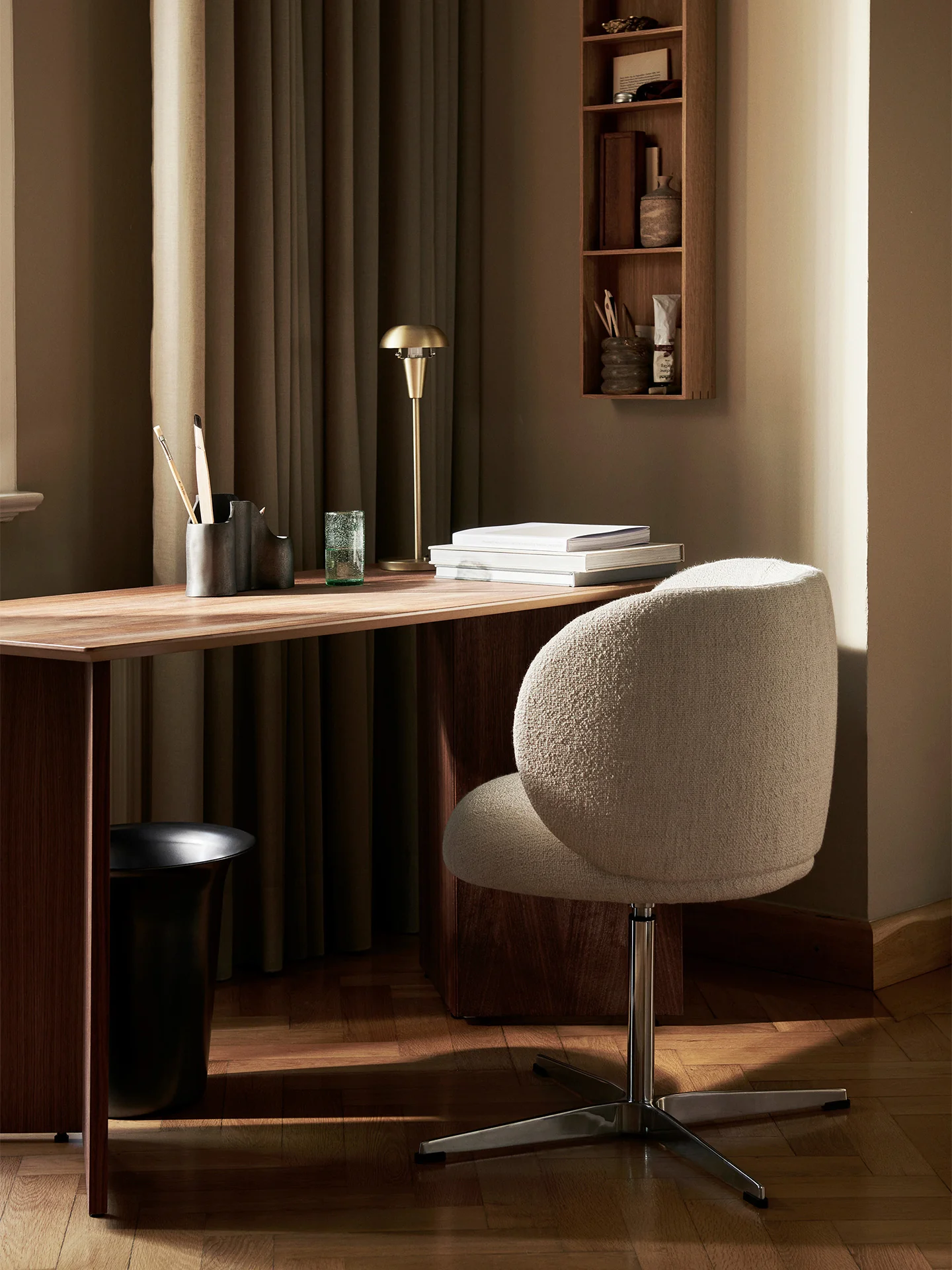 Rico Dining Chair - Swivel - Bouclé - Off-White - US - Image 3