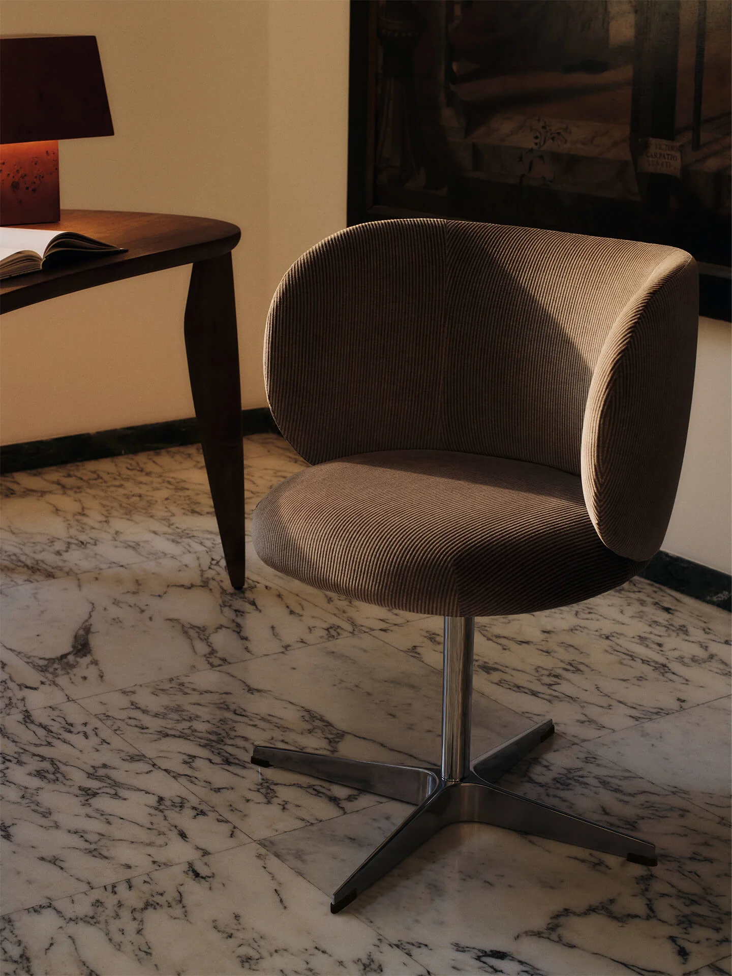 Rico Dining Chair - Swivel - Devoré Velvet - Flint Grey - US - Image 2