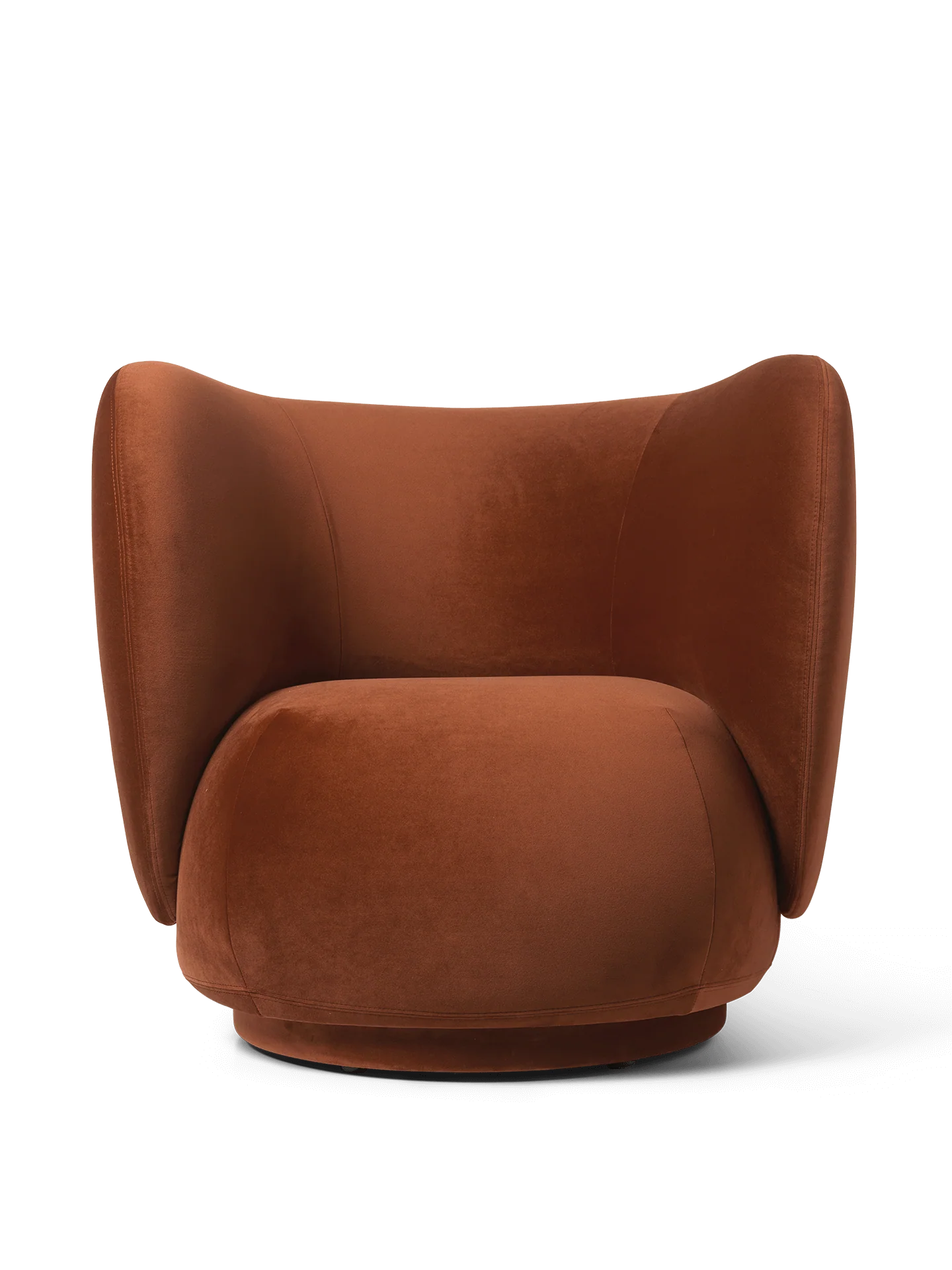 Rico Lounge Chair - Rich Velvet - Rust - US